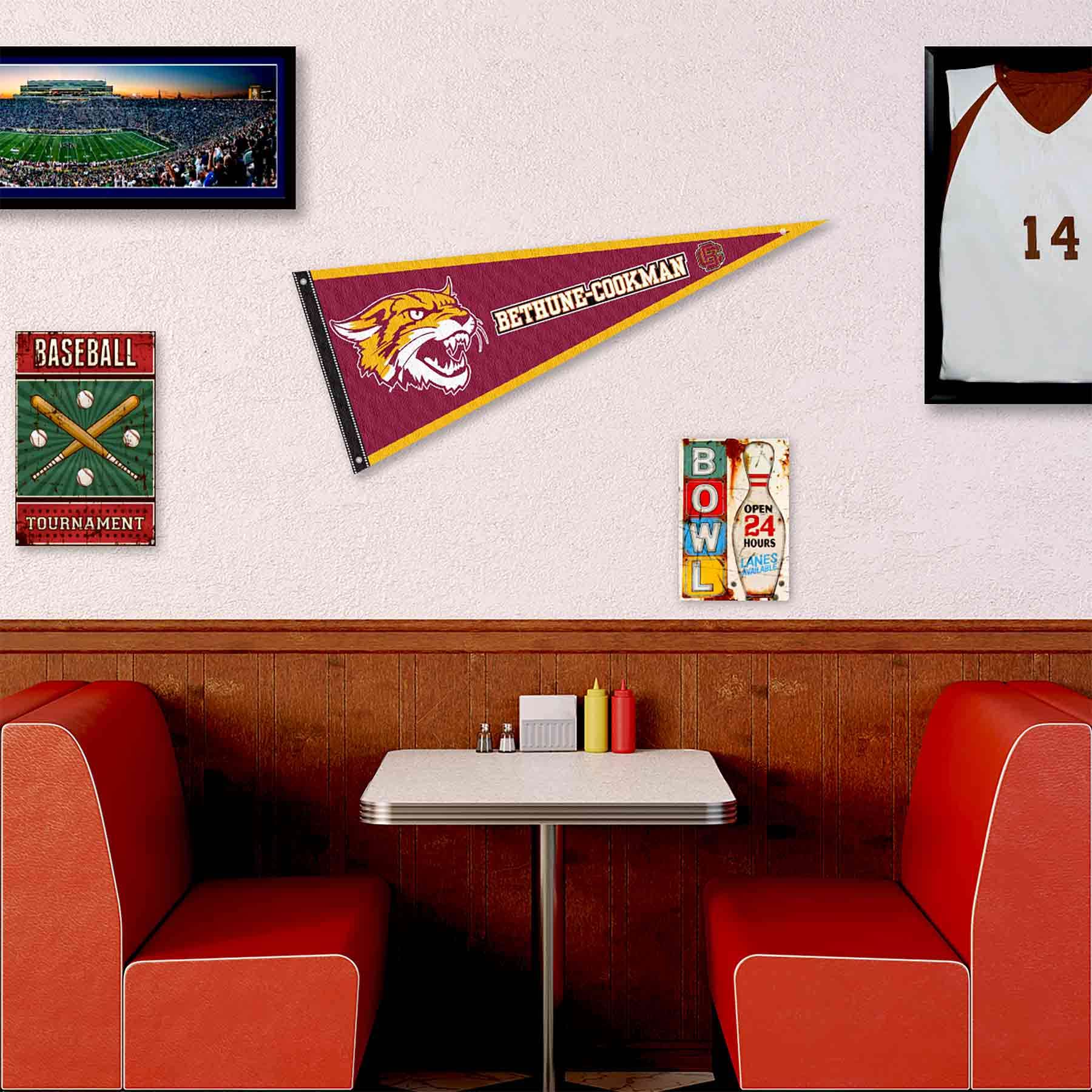 College Flags & Banners Co. Bethune Cookman Wildcats Pennant Flag and Wall Tack Mount Pads - Sports Collectibles, Sports Memorabilia, Sports Fan Shop, Sports Gifts