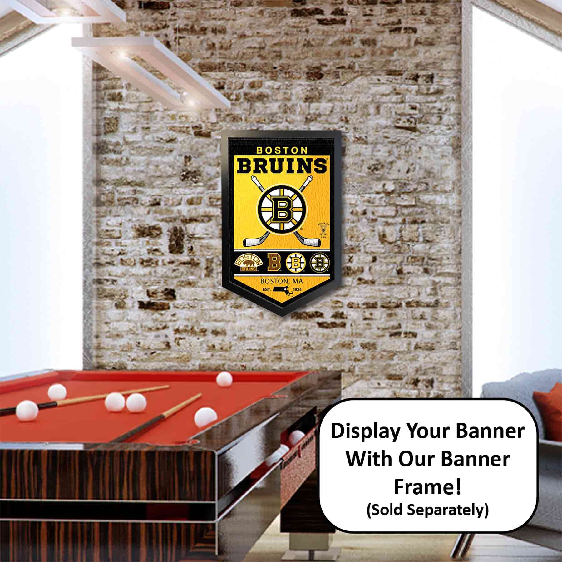 WinCraft Boston Bruins Heritage History Banner Pennant - Sports Collectibles, Sports Memorabilia, Sports Fan Shop, Sports Gifts