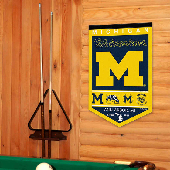 College Flags & Banners Co. Michigan Team University Wolverines Heritage History Banner Pennant - Sports Collectibles, Sports Memorabilia, Sports Fan Shop, Sports Gifts