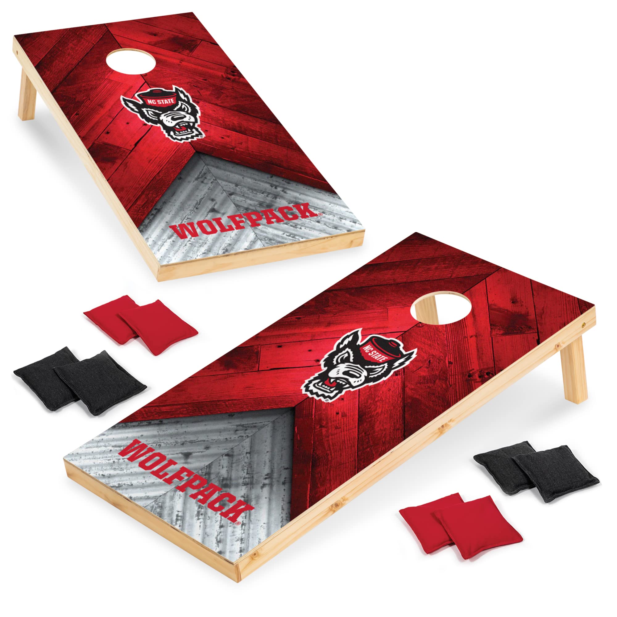 North Carolina State Wolfpack 2' x 4' Regulation Size Solid Wood College Cornhole Set with Direct Print HD Team Graphics Great Gift for Any NCAA Fan! Bean Bag Toss Family Outdoor Game - Sports Collectibles, Sports Memorabilia, Sports Fan Shop, Sports Gifts