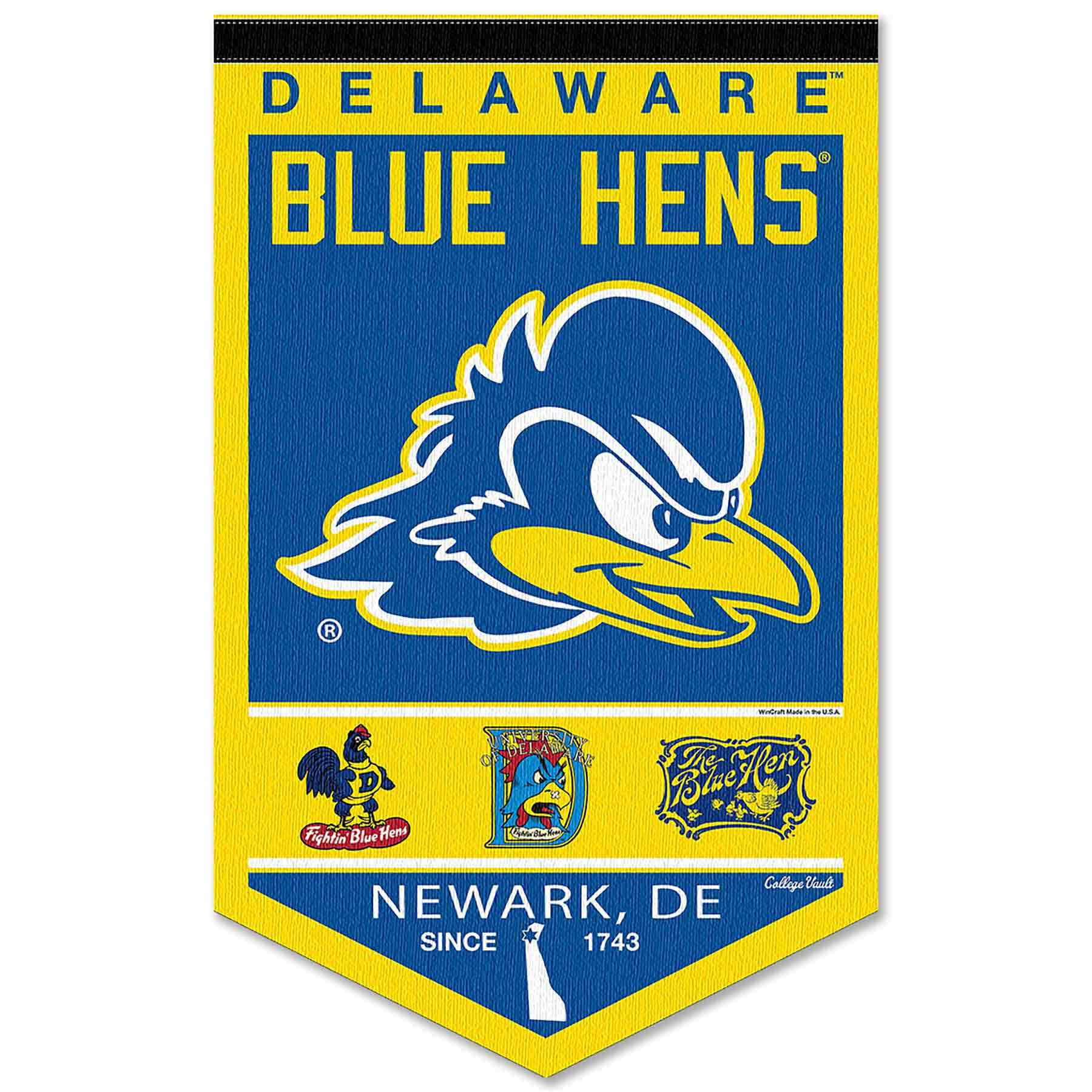 College Flags & Banners Co. Delaware Blue Hens Heritage History Banner Pennant - Sports Collectibles, Sports Memorabilia, Sports Fan Shop, Sports Gifts