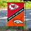 WinCraft House Divided Chiefs and Broncos Double Sided Garden Flag - Sports Collectibles, Sports Memorabilia, Sports Fan Shop, Sports Gifts