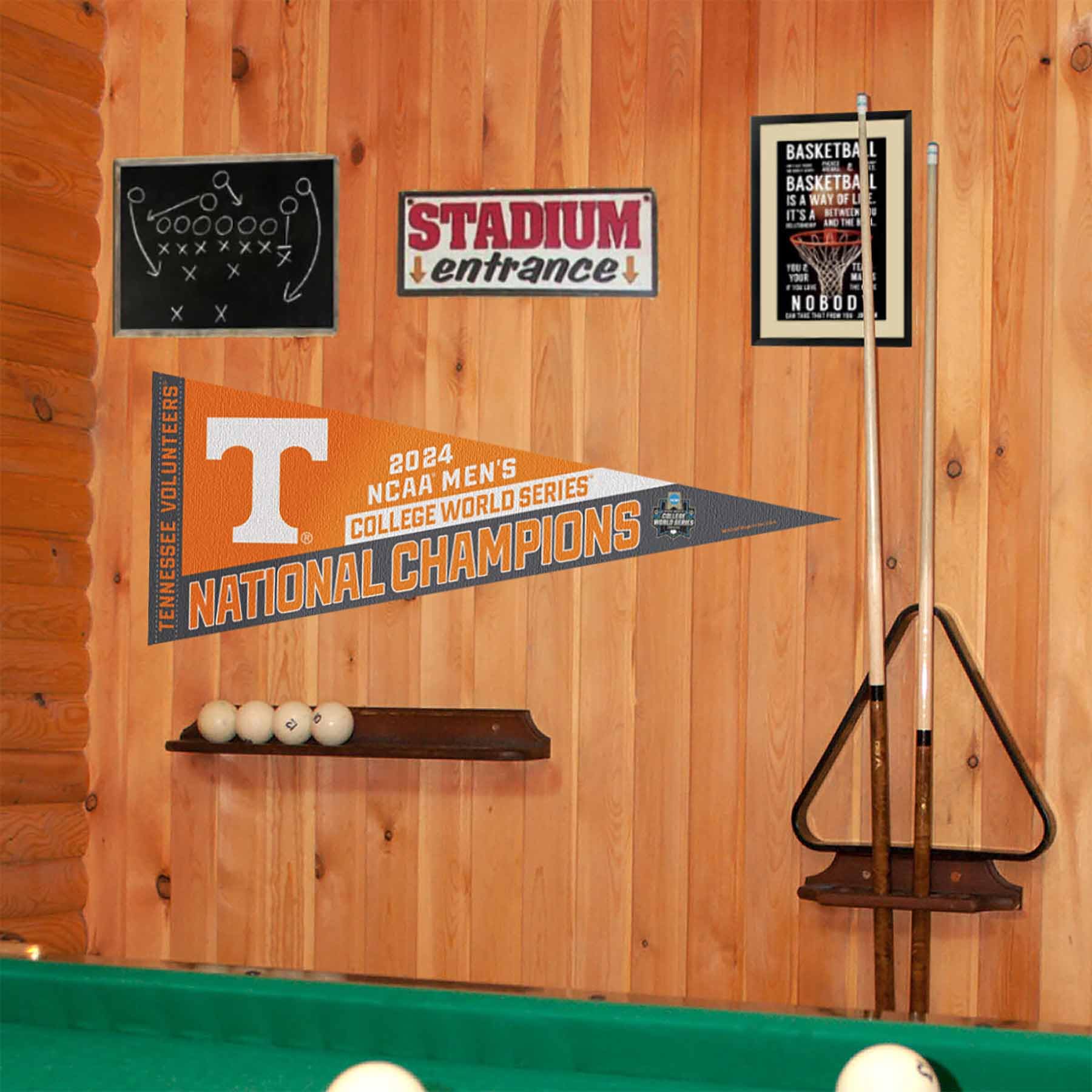 WinCraft Tennessee Volunteers Pennant CWS 2024 College Baseball Series National Champions Banner - Sports Collectibles, Sports Memorabilia, Sports Fan Shop, Sports Gifts