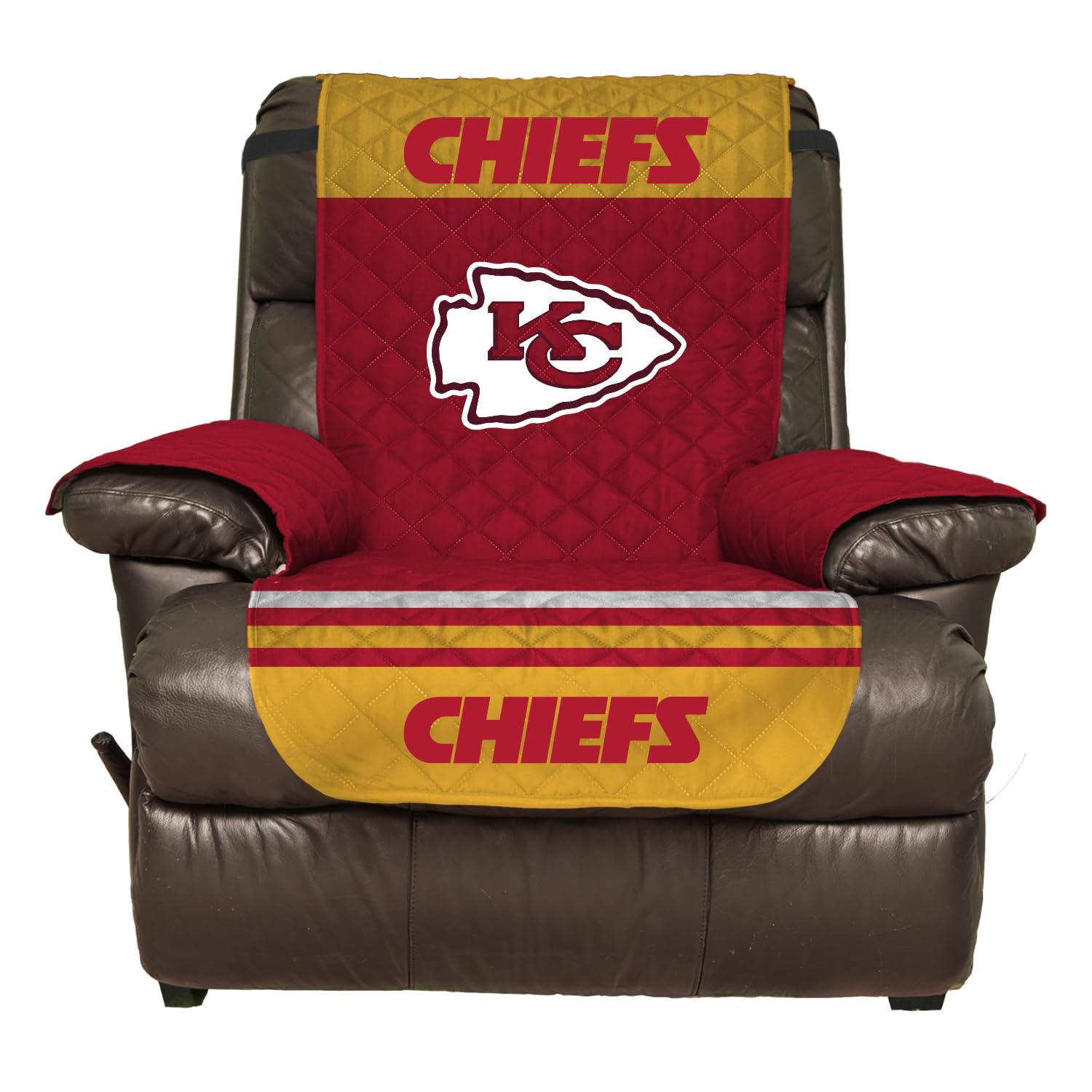 Pegasus Sports NFL Kansas City Chiefs Furniture Protector with Elastic Straps, Recliner, Red - Sports Gifts, Sports Memorabilia, Sports Collectibles, Fan Shop