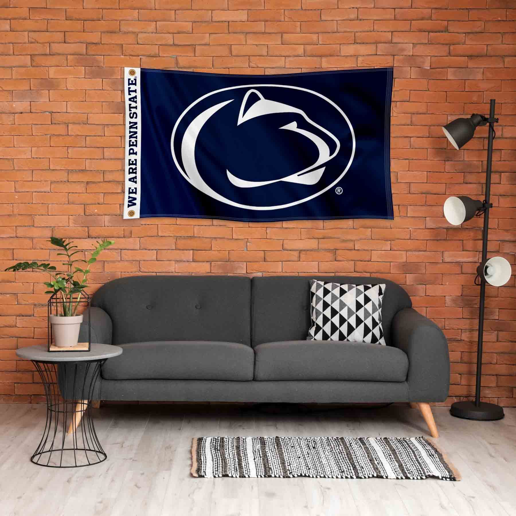 College Flags & Banners Co. Penn State Nittany Lions Printed Header 3x5 Foot Banner Flag - Sports Collectibles, Sports Memorabilia, Sports Fan Shop, Sports Gifts