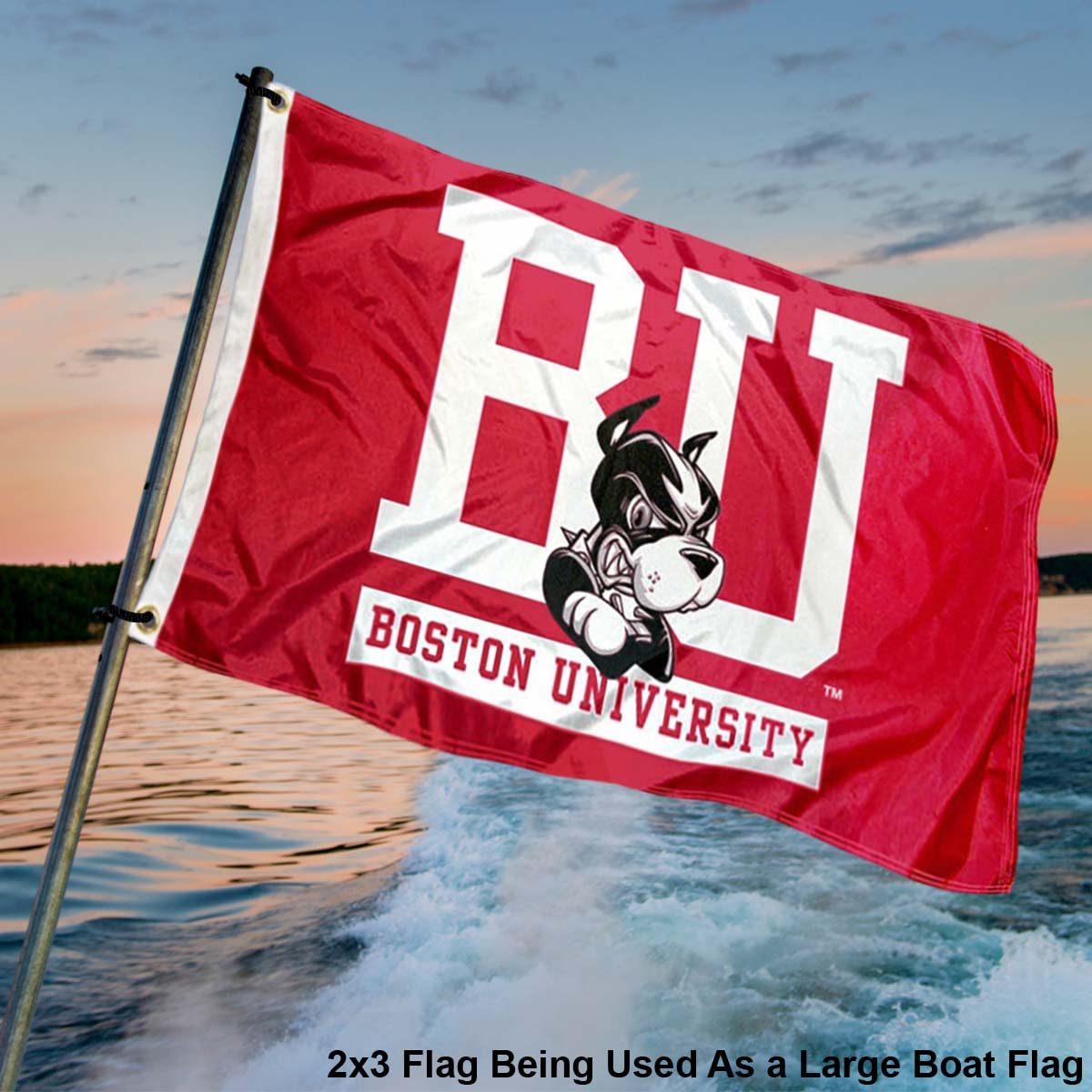 College Flags & Banners Co. Boston Terriers 2x3 Foot Flag - Sports Collectibles, Sports Memorabilia, Sports Fan Shop, Sports Gifts