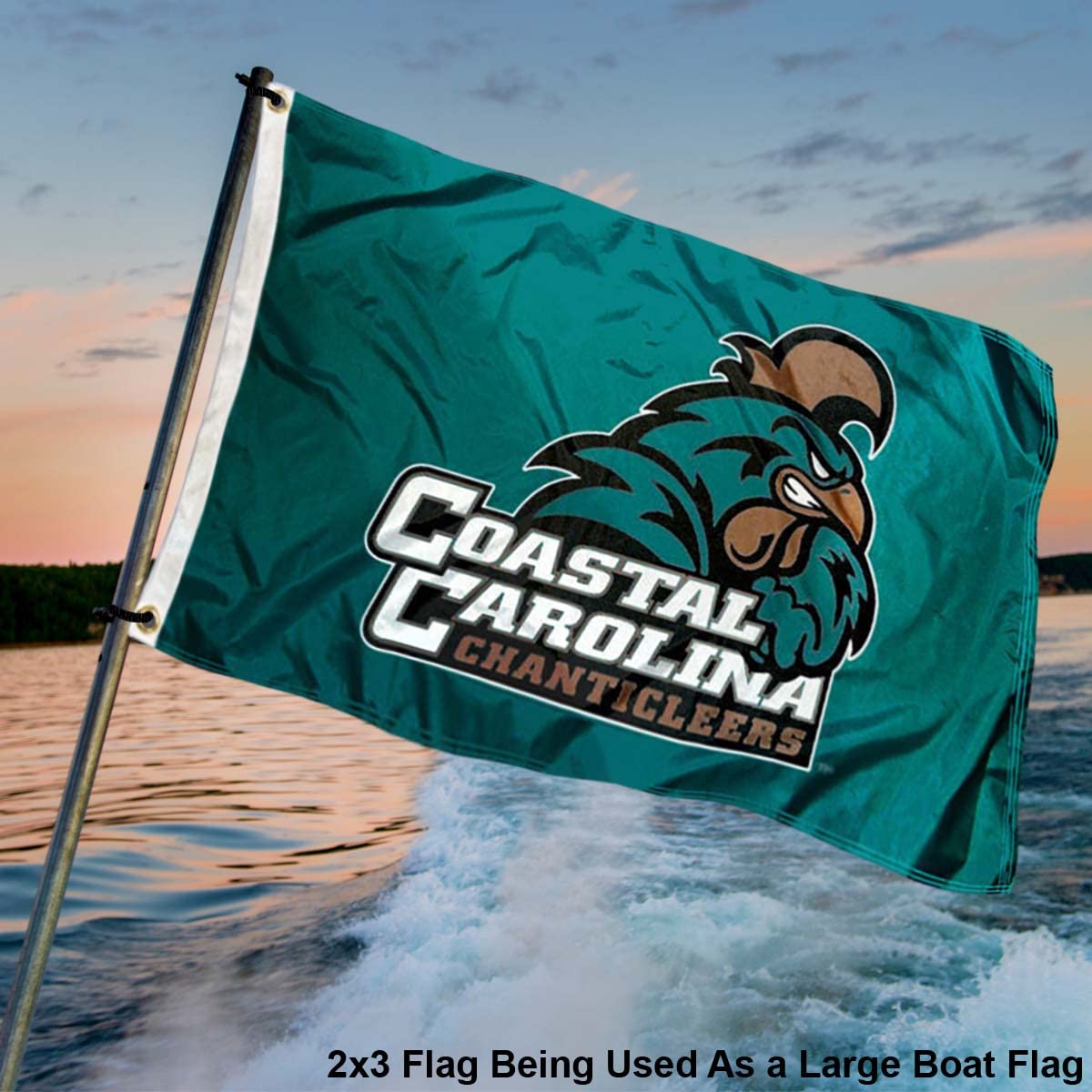 Coastal Carolina Chanticleers Small 2'x3' Flag and USA 3x5 Flag Set - Sports Collectibles, Sports Memorabilia, Sports Fan Shop, Sports Gifts