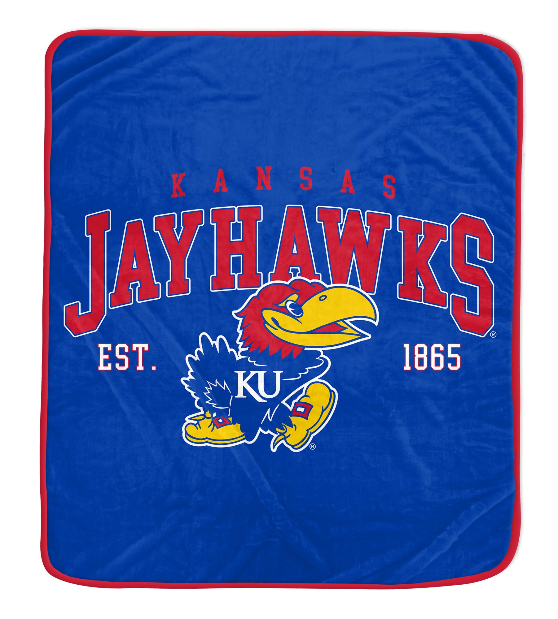 NCAA Kansas Jayhawks Vintage Arch Block Ultra Soft Blanket - Sports Gifts, Sports Memorabilia, Sports Collectibles, Fan Shop