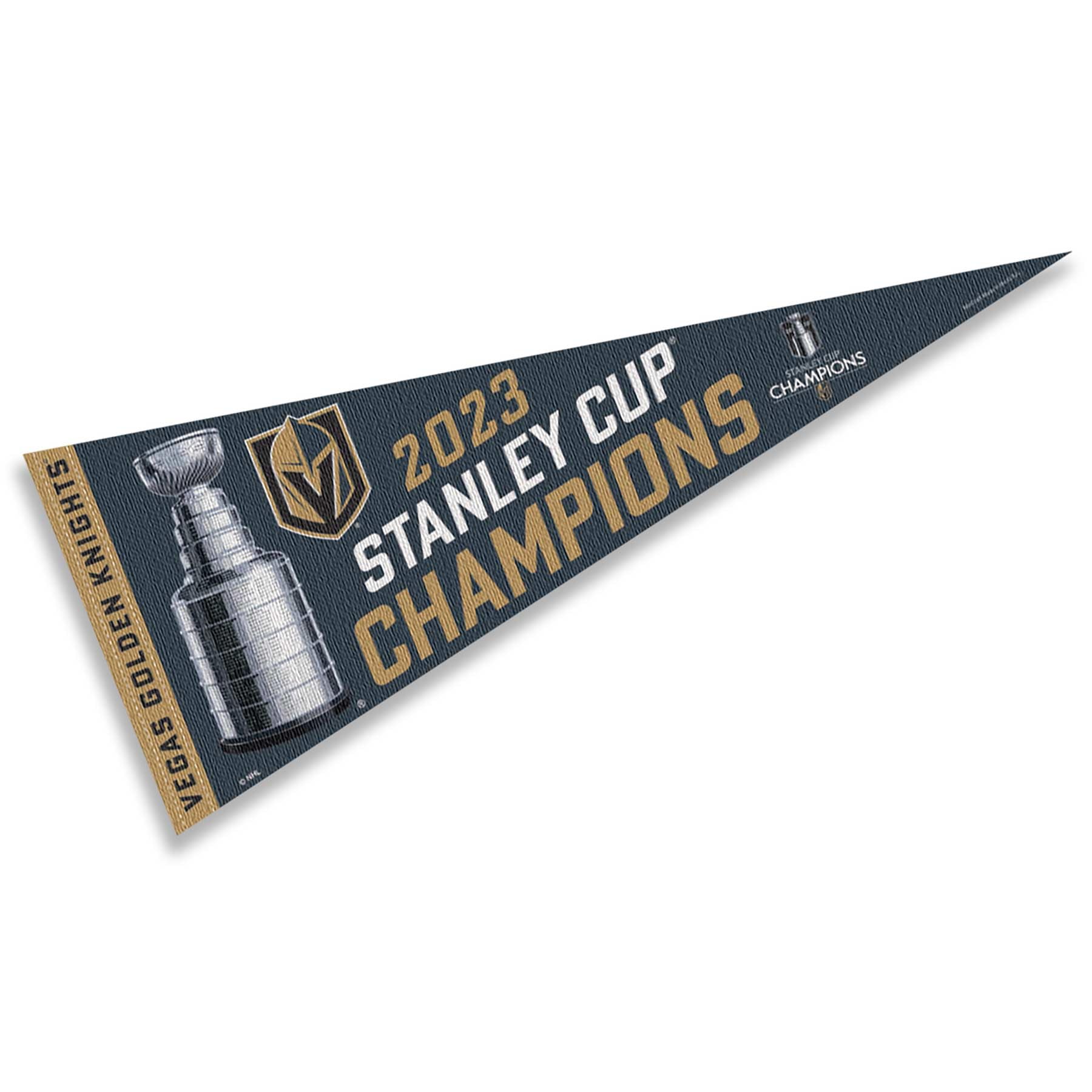 WinCraft Vegas Golden Knights 2023 Stanley Cup Champions Pennant Flag - Sports Collectibles, Sports Memorabilia, Sports Fan Shop, Sports Gifts