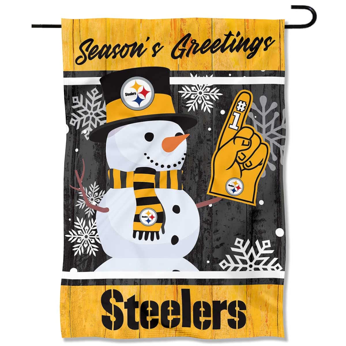 Pittsburgh Steelers Holiday Winter Snow Garden Flag Double Sided Banner - Sports Collectibles, Sports Memorabilia, Sports Fan Shop, Sports Gifts