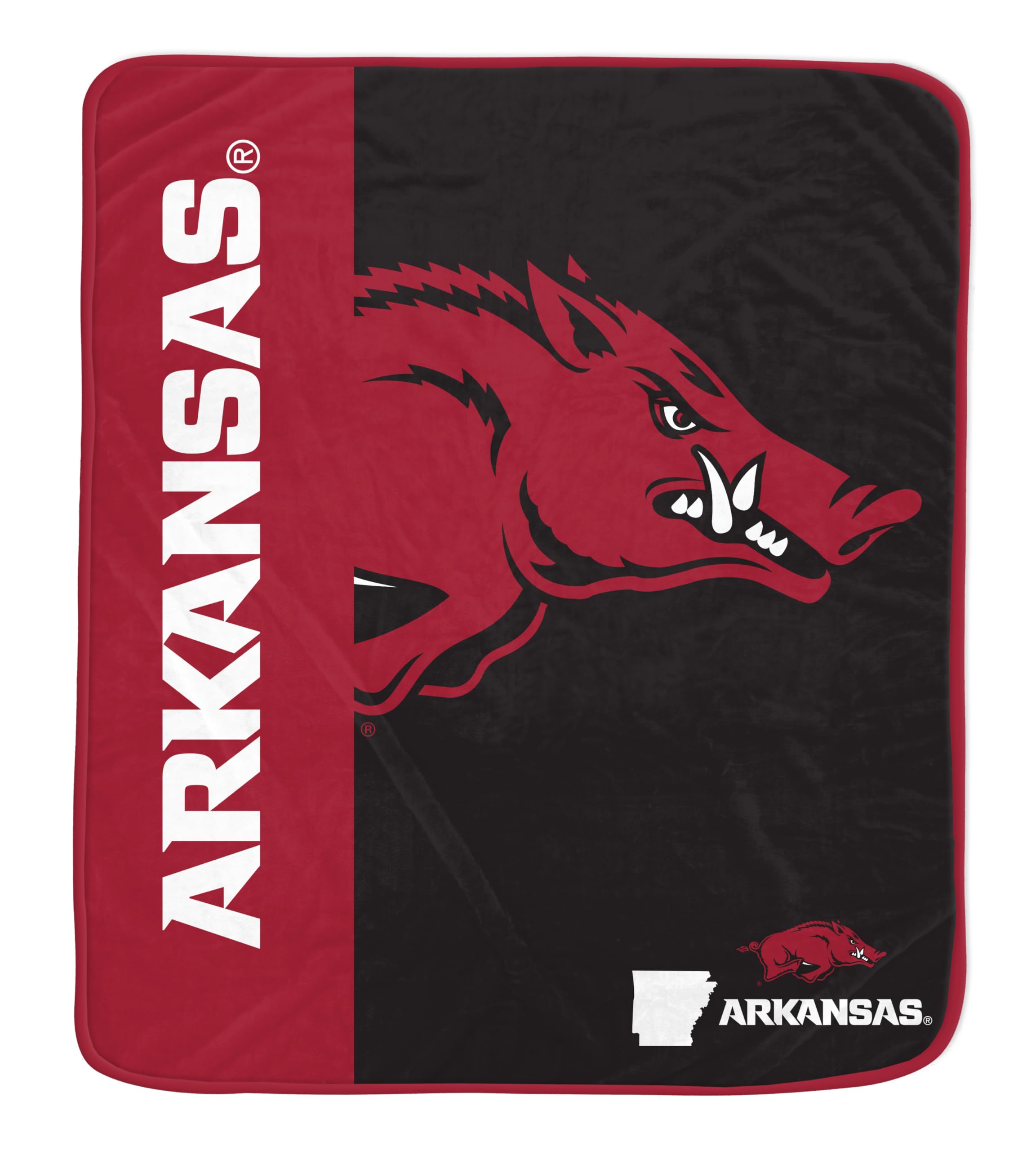Proformance Home NCAA Arkansas Razorbacks Endzone Ultra Soft Tailgate Throw - Sports Gifts, Sports Memorabilia, Sports Collectibles, Fan Shop