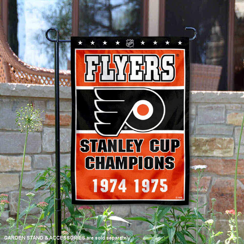 WinCraft Philadelphia Flyers 2 Time Stanley Cup Champions Double Sided Garden Flag - Sports Collectibles, Sports Memorabilia, Sports Fan Shop, Sports Gifts