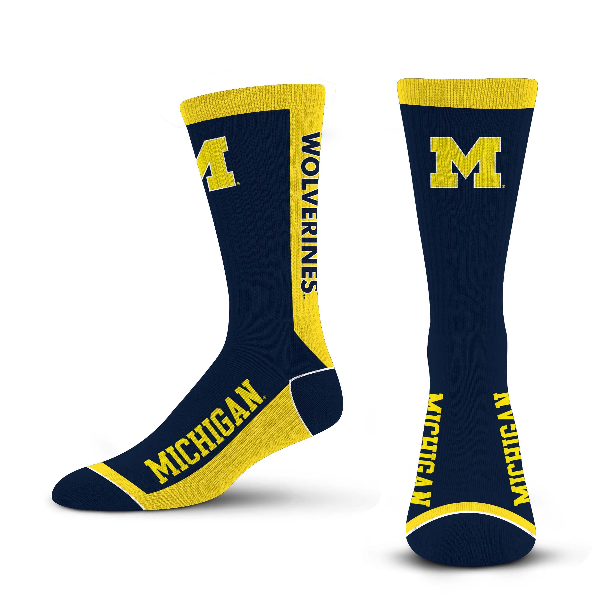For Bare Feet NCAA MICHIGAN WOLVERINES MVP Crew Sock Team Color Large - Sports Gifts, Sports Memorabilia, Sports Collectibles, Fan Shop