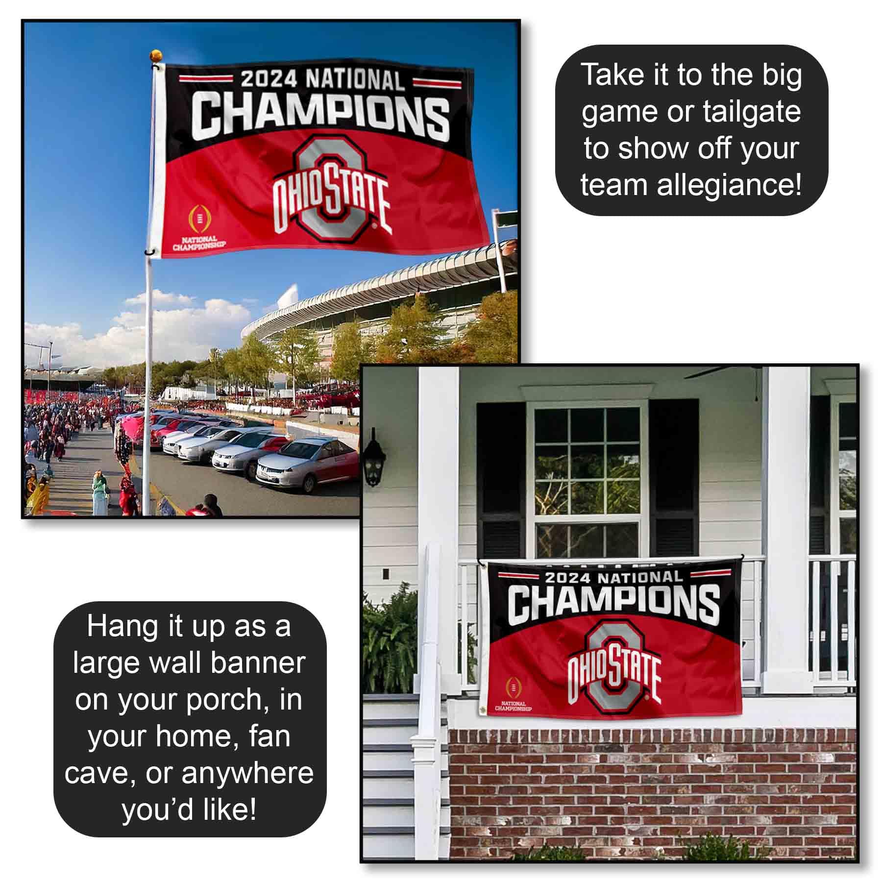 Ohio State Buckeyes College Football 2024 National Champions 3x5 Grommet Flag - Sports Collectibles, Sports Memorabilia, Sports Fan Shop, Sports Gifts