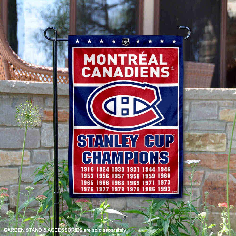WinCraft Montreal Canadiens 24 Time Stanley Cup Champions Double Sided Garden Flag - Sports Collectibles, Sports Memorabilia, Sports Fan Shop, Sports Gifts