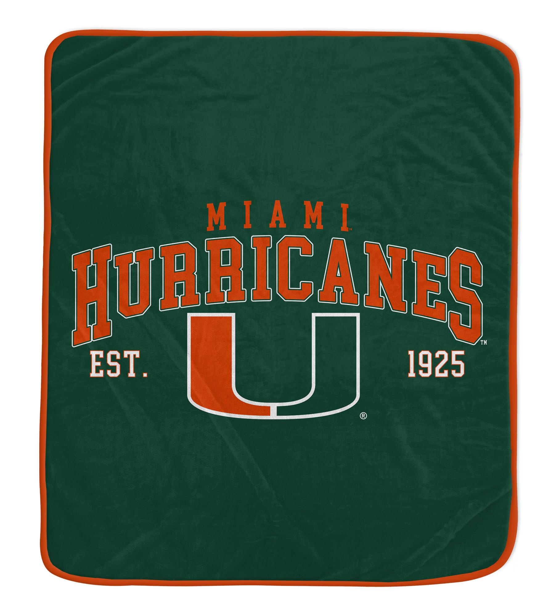 NCAA Miami Hurricanes Vintage Arch Block Ultra Soft Blanket - Sports Gifts, Sports Memorabilia, Sports Collectibles, Fan Shop
