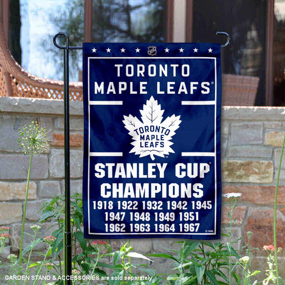 WinCraft Toronto Maple Leafs 13 Time Stanley Cup Champions Double Sided Garden Flag - Sports Collectibles, Sports Memorabilia, Sports Fan Shop, Sports Gifts