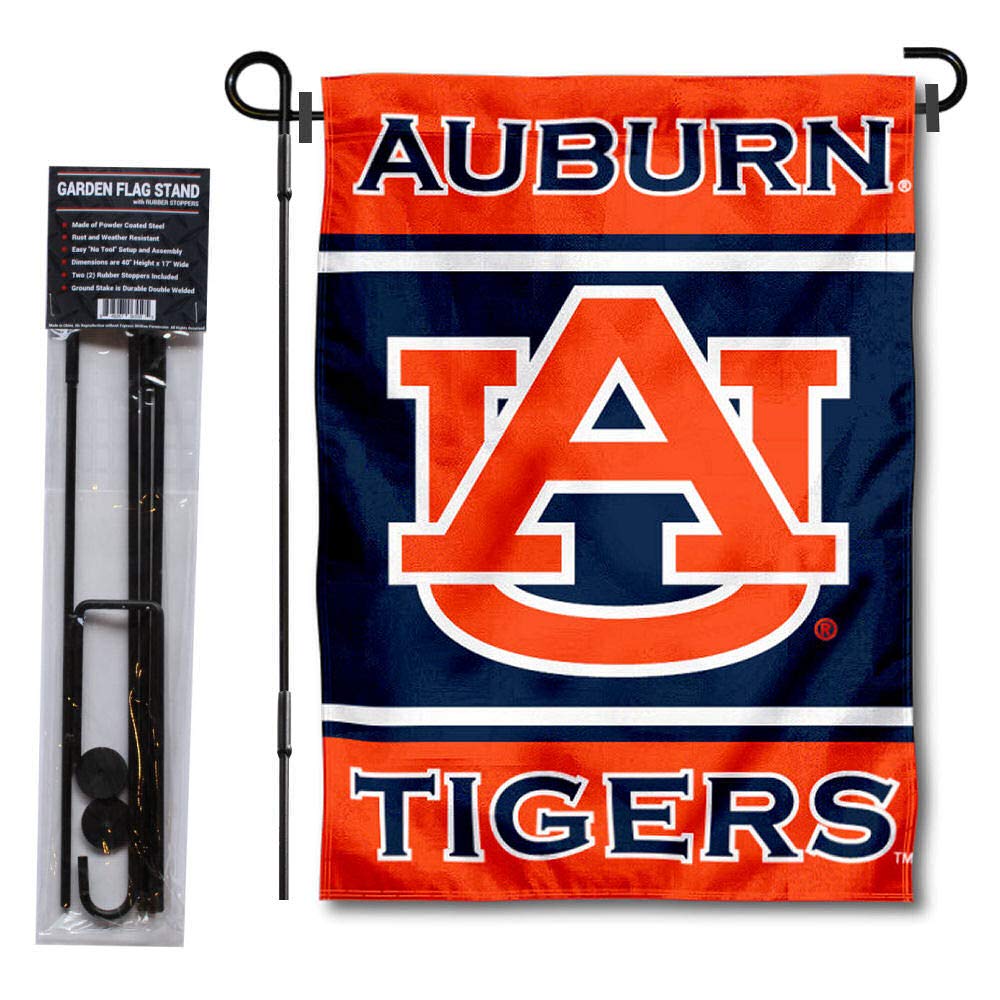 College Flags & Banners Co. Auburn Garden Flag with Stand Holder - Sports Collectibles, Sports Memorabilia, Sports Fan Shop, Sports Gifts