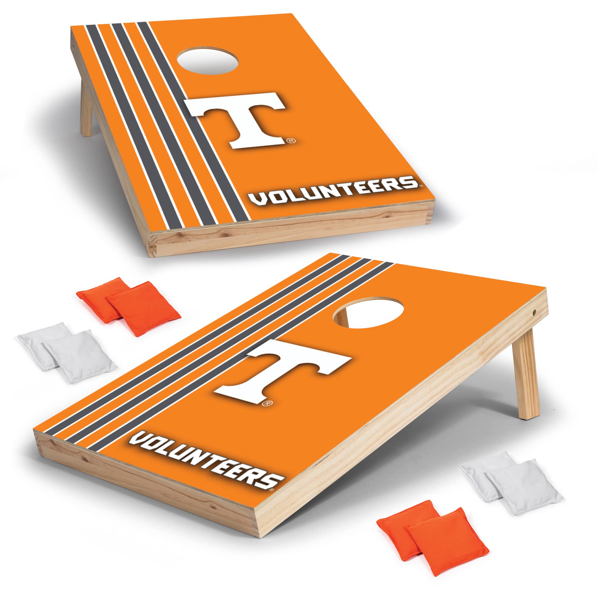 Wild Sports 2' x 3' Solid Wood Cornhole Set with Direct Print HD Team Graphics – Great Gift for Any NCAA Fan! Bean Bag Toss Family Outdoor Games – Tennessee Volunteers - Sports Collectibles, Sports Memorabilia, Sports Fan Shop, Sports Gifts