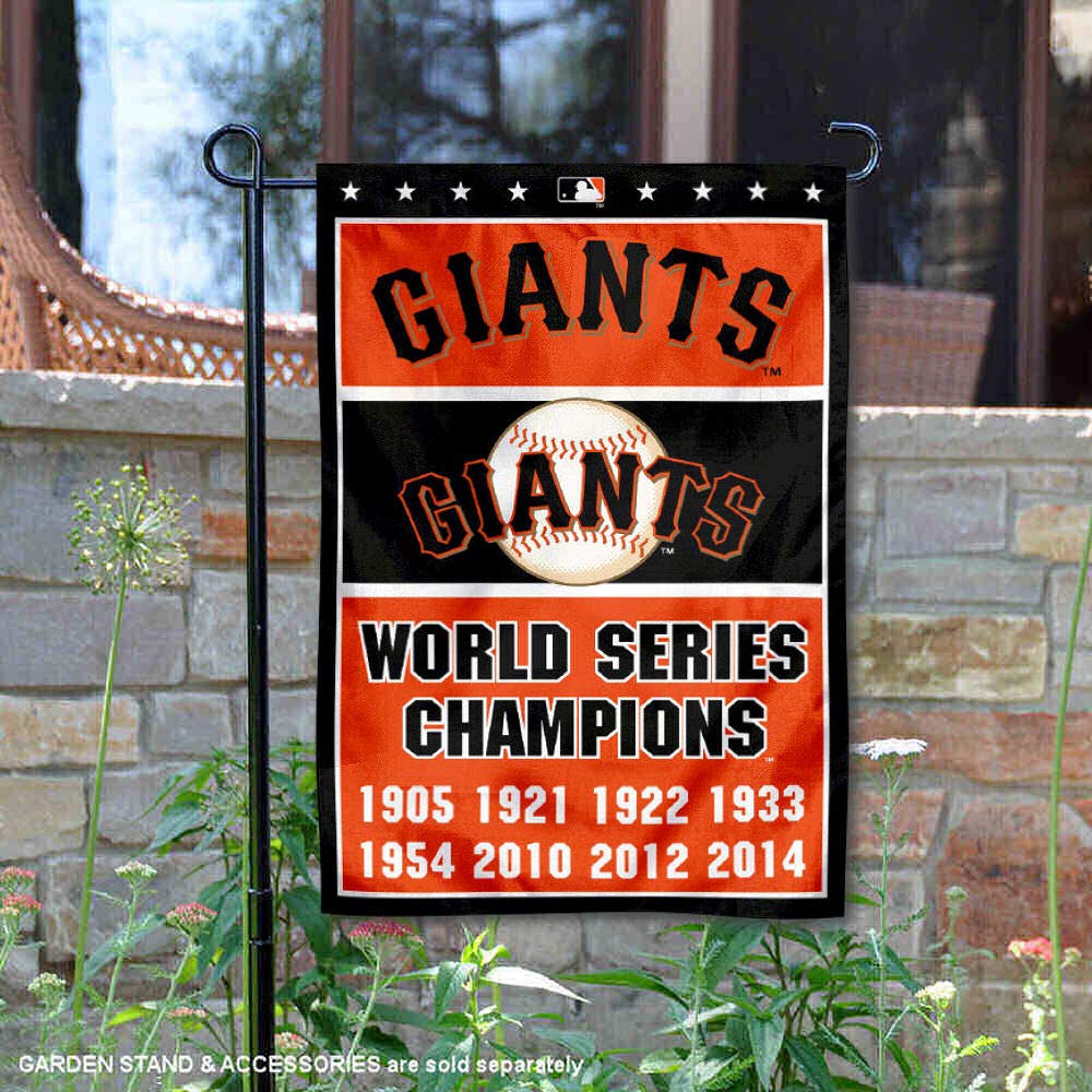 WinCraft San Francisco Giants 8-Time World Series Champions Double Sided Garden Flag - Sports Collectibles, Sports Memorabilia, Sports Fan Shop, Sports Gifts