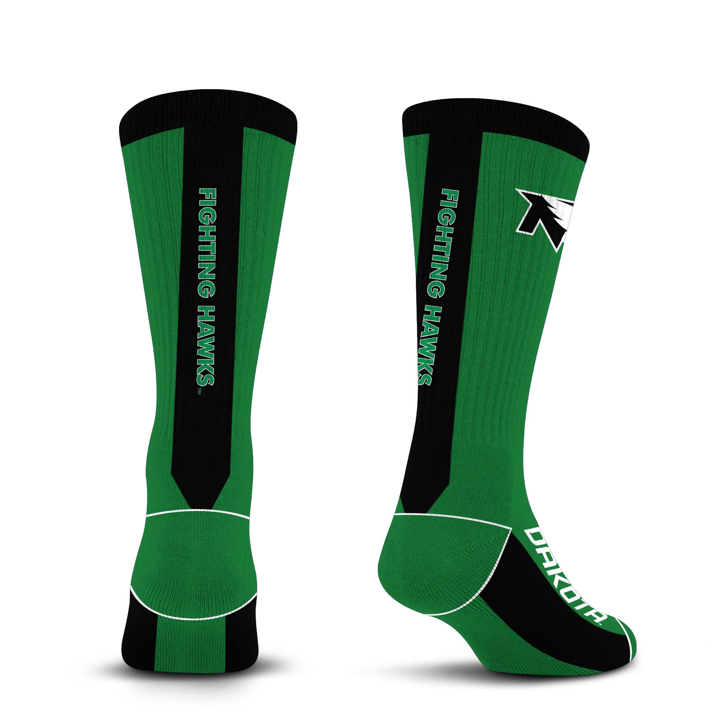 For Bare Feet NCAA NORTH DAKOTA FIGHTING HAWKS MVP Crew Sock Team Color Large - Sports Gifts, Sports Memorabilia, Sports Collectibles, Fan Shop