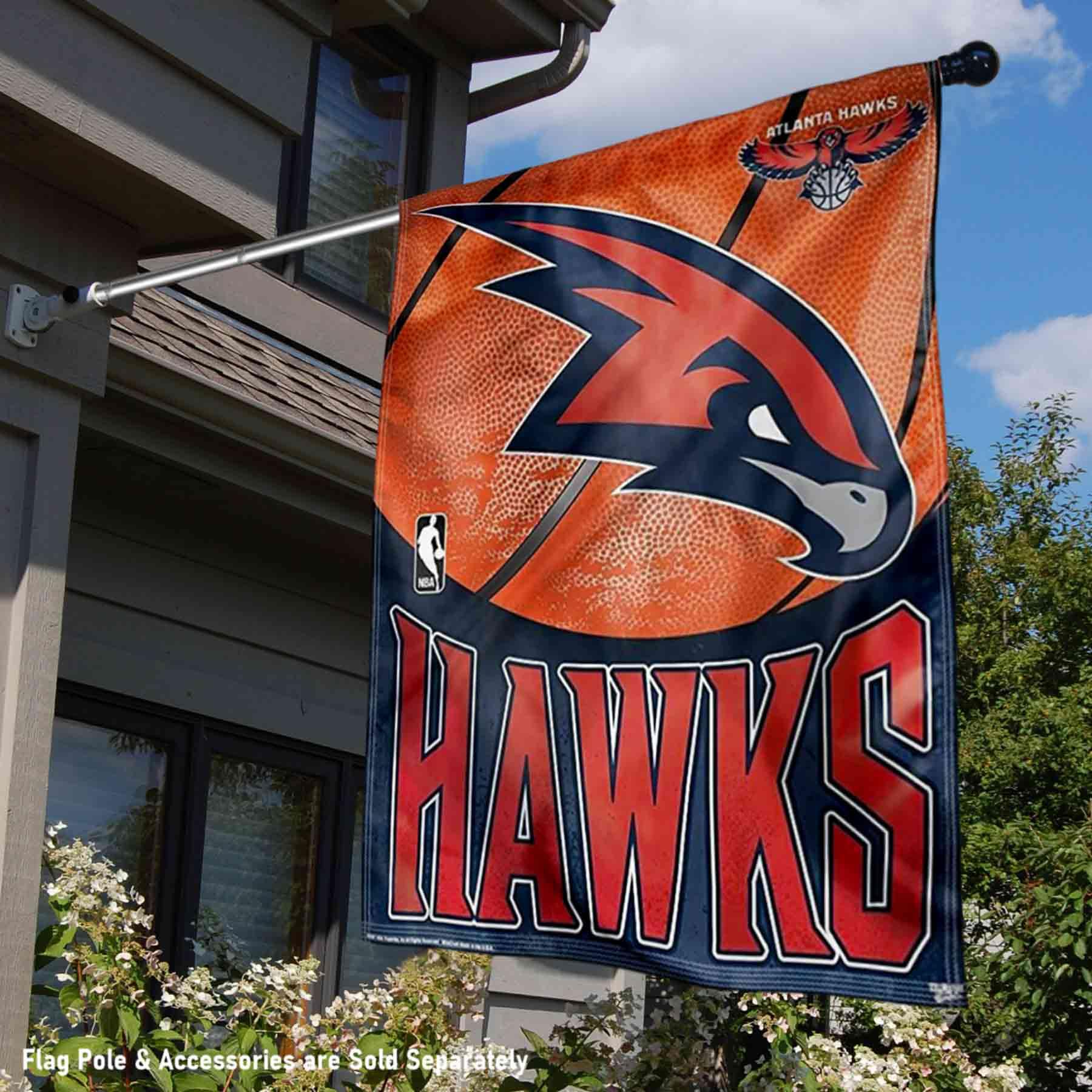 WinCraft Atlanta Hawks Vintage Logo House Banner Flag - Sports Collectibles, Sports Memorabilia, Sports Fan Shop, Sports Gifts