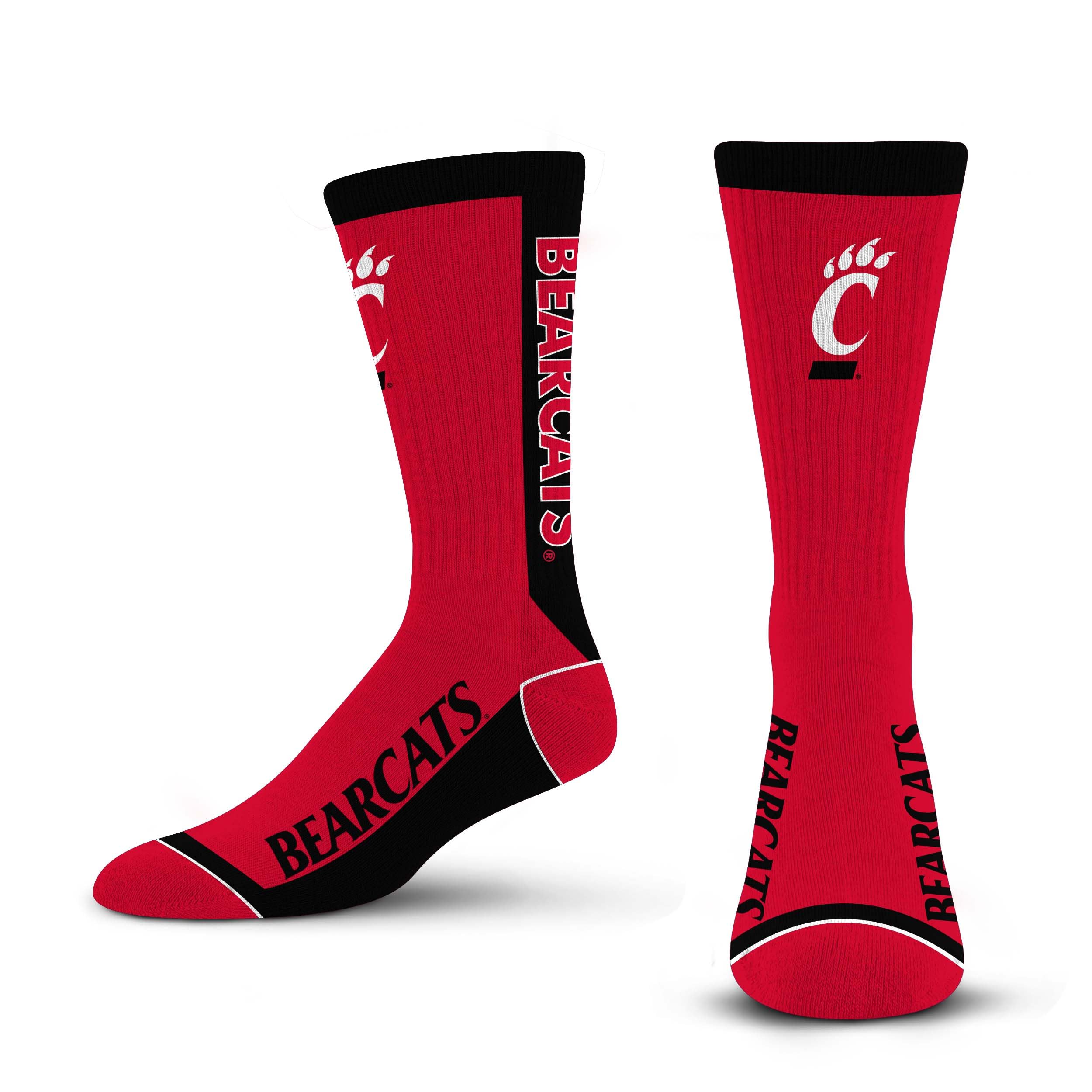 For Bare Feet NCAA CINCINNATI BEARCATS MVP Crew Sock Team Color Large - Sports Gifts, Sports Memorabilia, Sports Collectibles, Fan Shop