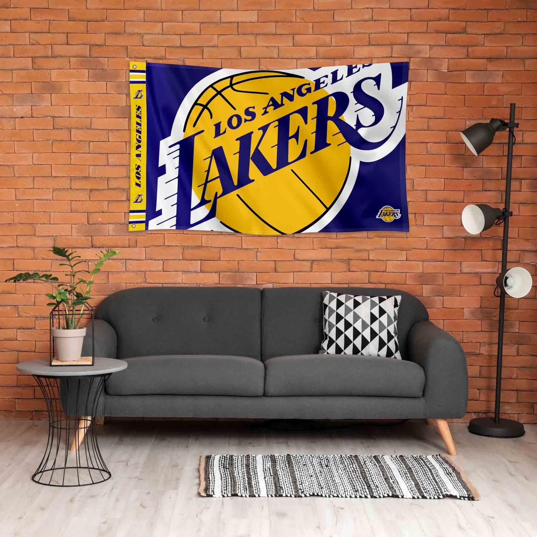 WinCraft Los Angeles Lakers Printed Header 3x5 Premium Banner Flag - Sports Collectibles, Sports Memorabilia, Sports Fan Shop, Sports Gifts