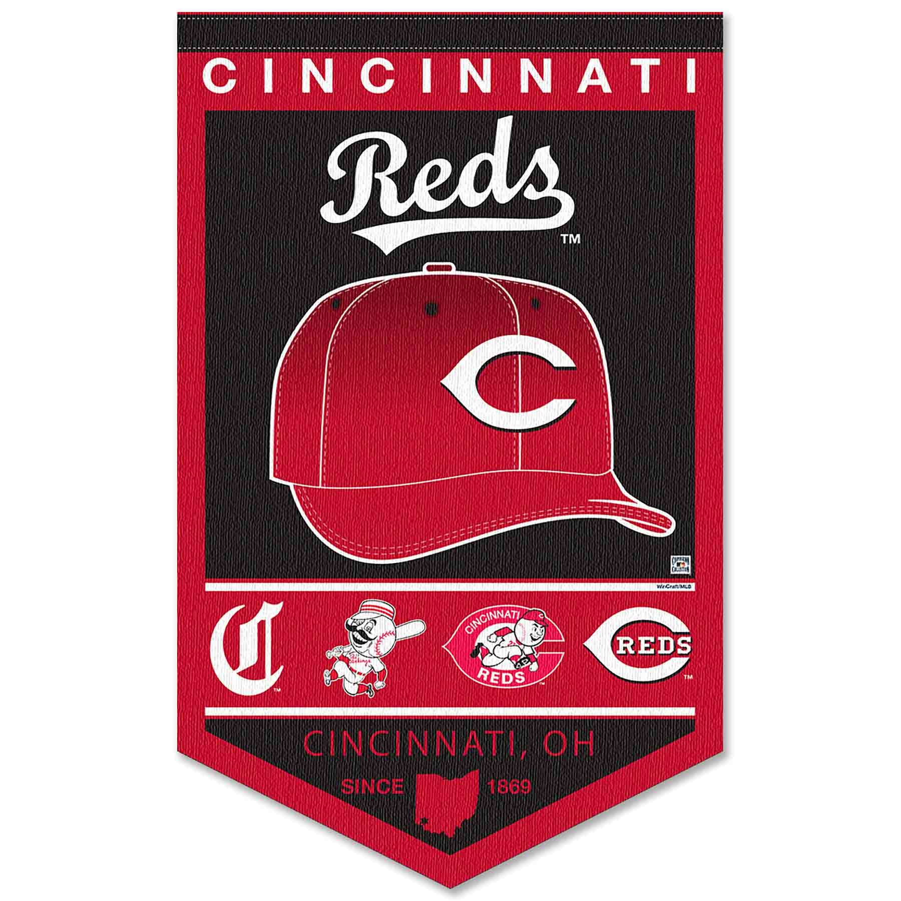Cincinnati Reds Heritage History Banner Pennant - Sports Collectibles, Sports Memorabilia, Sports Fan Shop, Sports Gifts