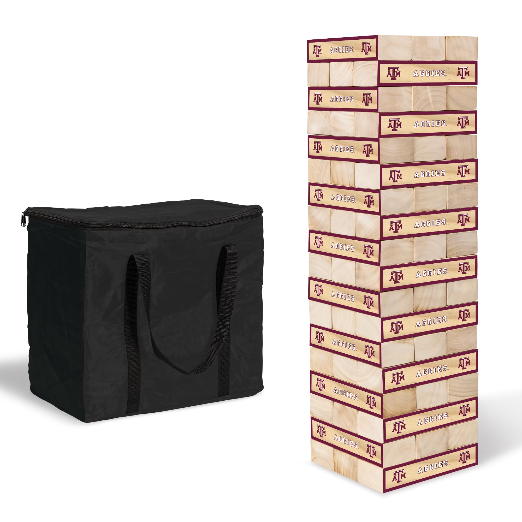 Wild Sports NCAA Texas A&M Aggies Giant Stacking Wooden Blocks – Tumbling Tower Classic Family Game Stacks Over 5 ft. High – Great Gift for Any College Football Fan! - Sports Collectibles, Sports Memorabilia, Sports Fan Shop, Sports Gifts
