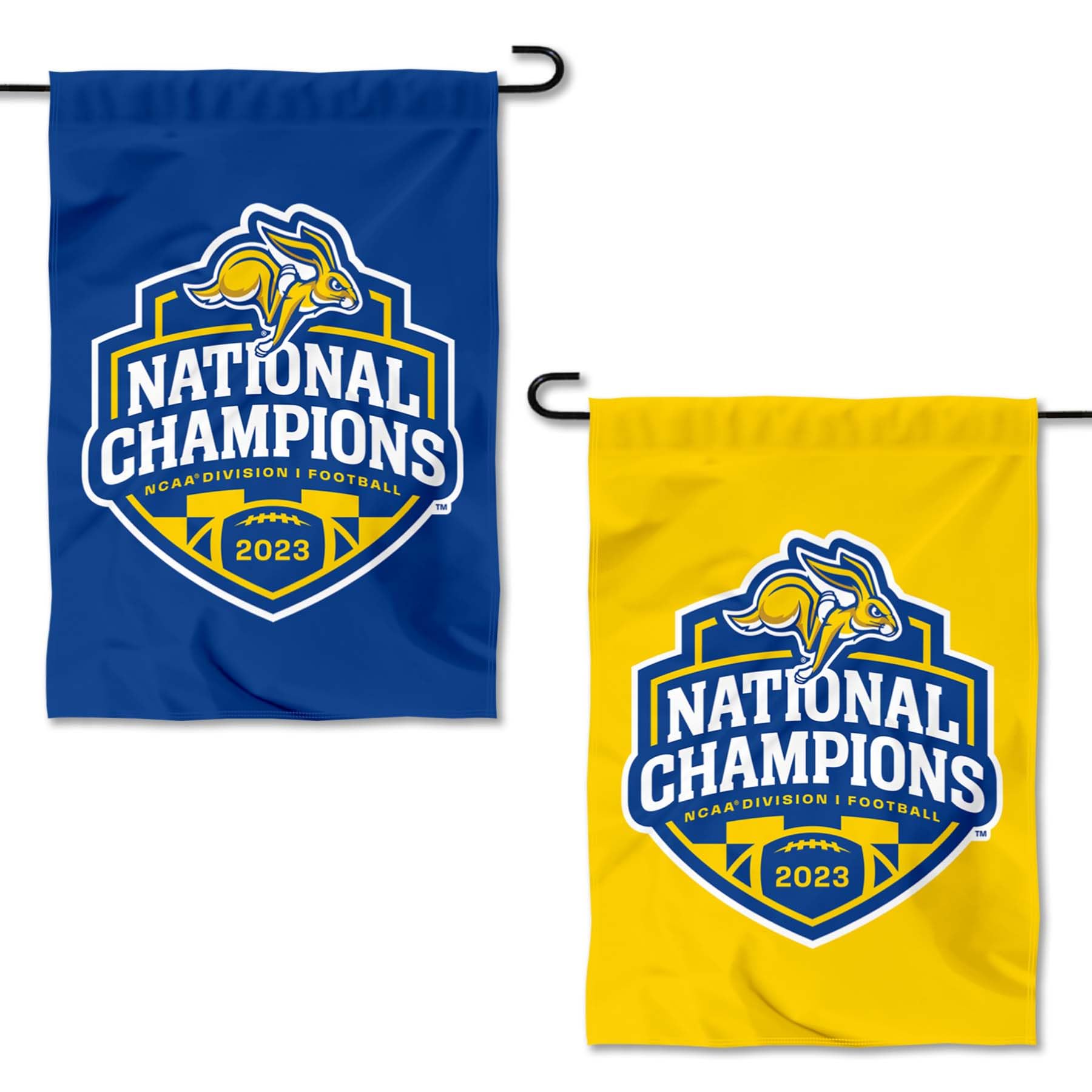 College Flags & Banners Co. South Dakota State Jackrabbits 2023 FCS Football National Champs Double Sided Garden Banner Flag - Sports Collectibles, Sports Memorabilia, Sports Fan Shop, Sports Gifts