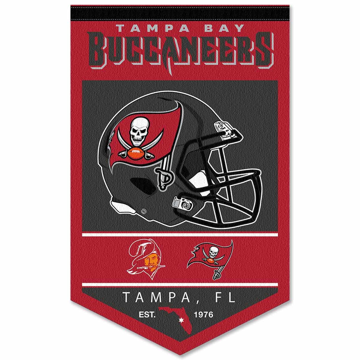 WinCraft Tampa Bay Buccaneers Heritage History Banner Pennant - Sports Collectibles, Sports Memorabilia, Sports Fan Shop, Sports Gifts