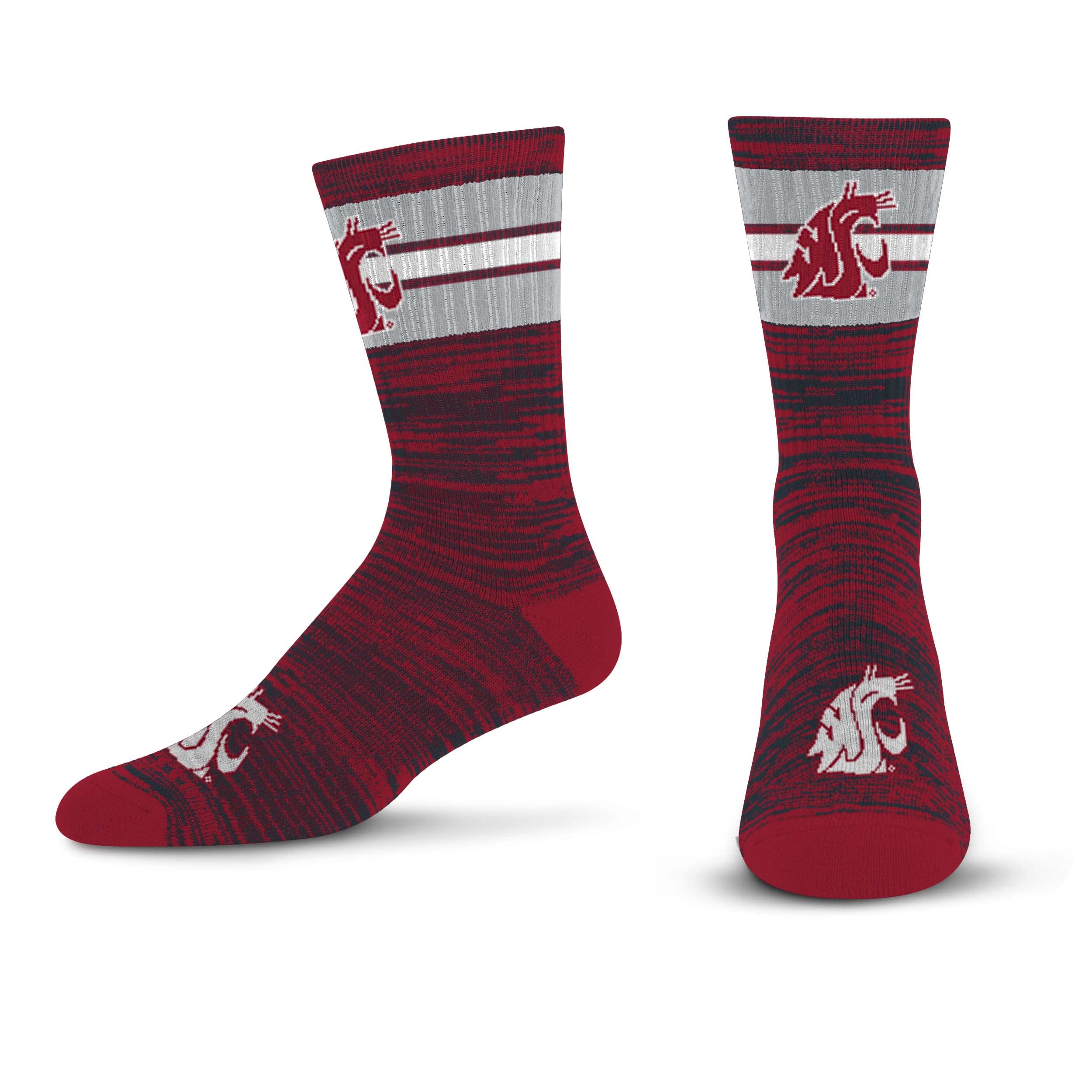 For Bare Feet Men's NCAA Washington State Cougars First String Crew Sock Team Color Large - Sports Gifts, Sports Memorabilia, Sports Collectibles, Fan Shop