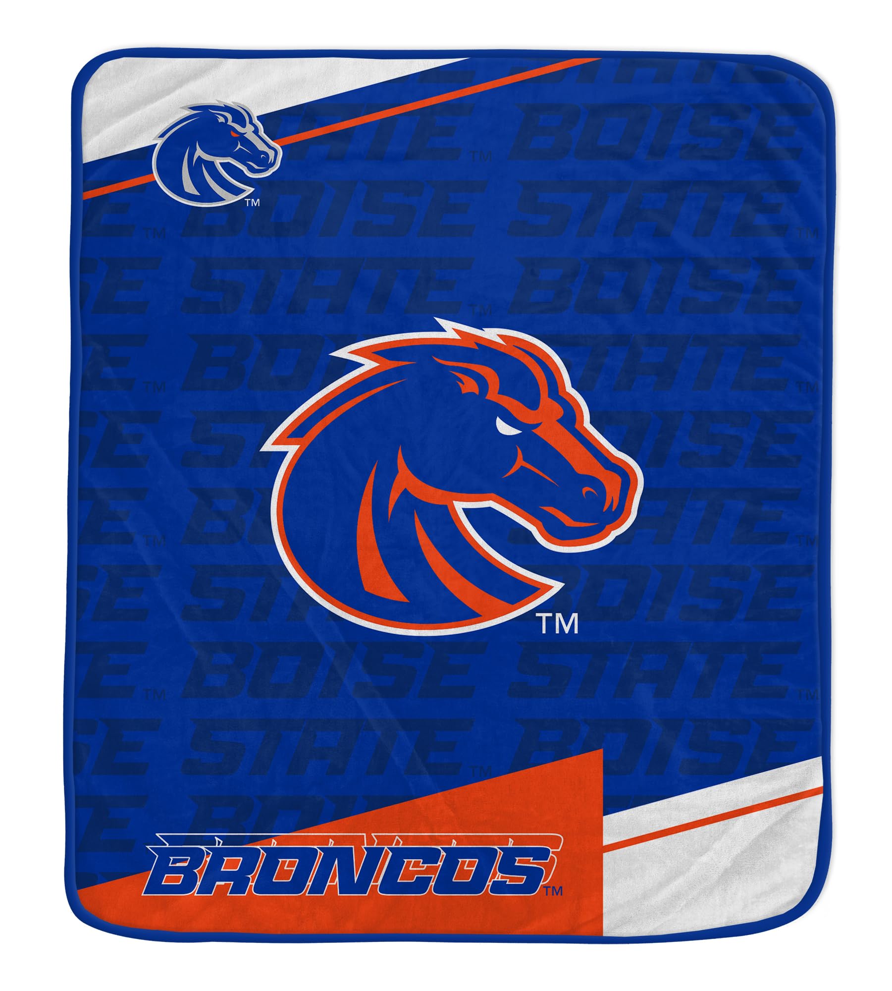 Pegasus Sports NCAA Boise State Broncos Diagonal Ghost Ultra Soft Blanket - Sports Gifts, Sports Memorabilia, Sports Collectibles, Fan Shop