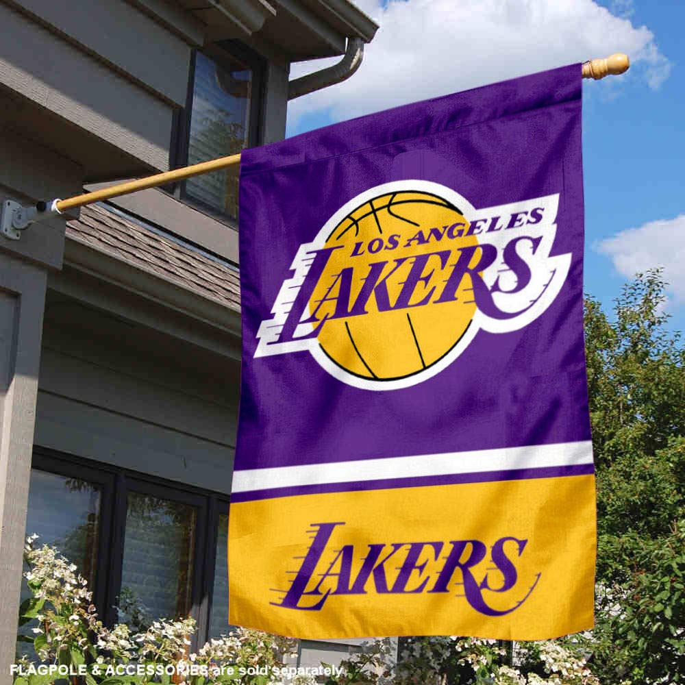 WinCraft LA Lakers Double Sided House Banner Flag - Sports Collectibles, Sports Memorabilia, Sports Fan Shop, Sports Gifts