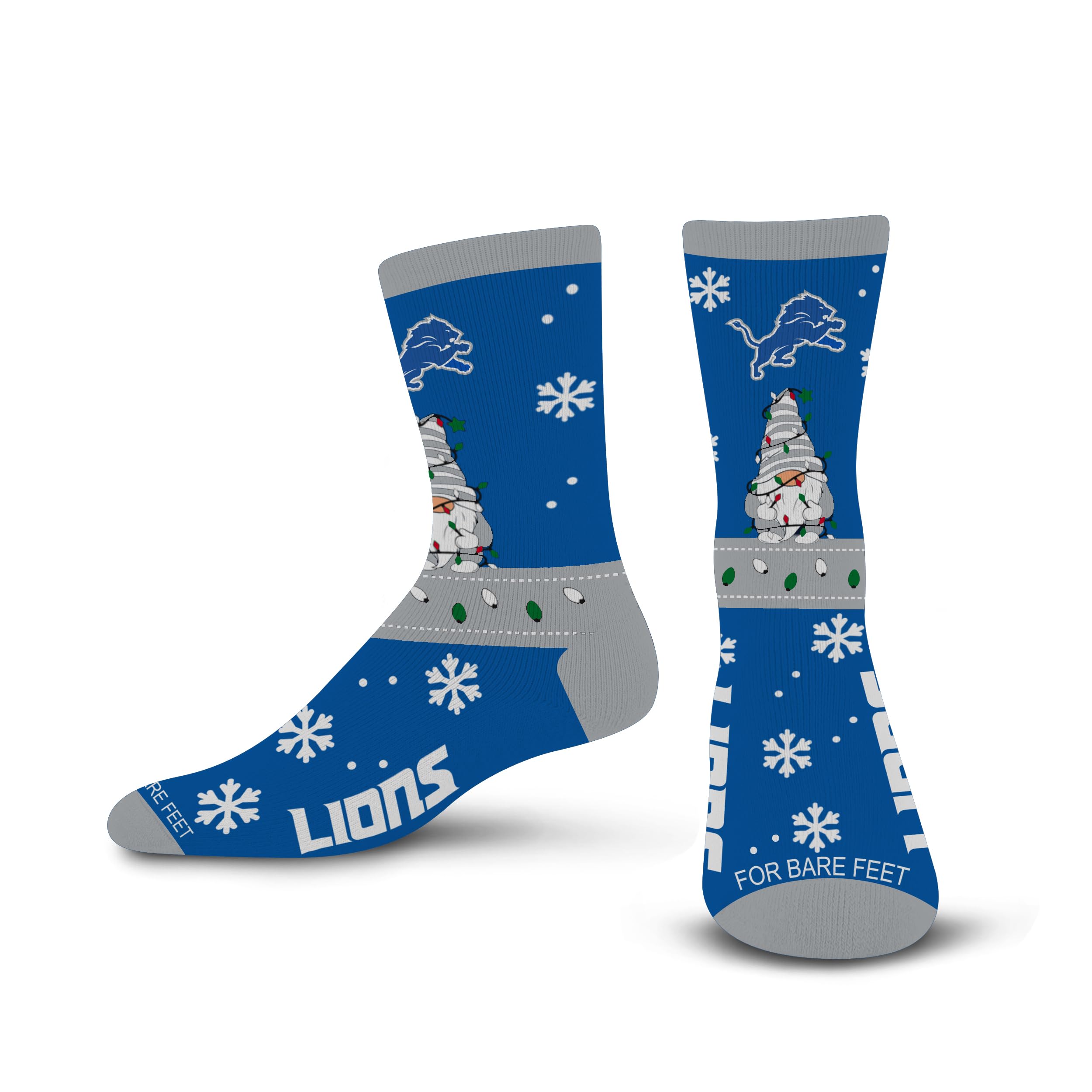 For Bare Feet NFL DETROIT LIONS Holiday Sweater Gnome Team Colors Large - Sports Gifts, Sports Memorabilia, Sports Collectibles, Fan Shop