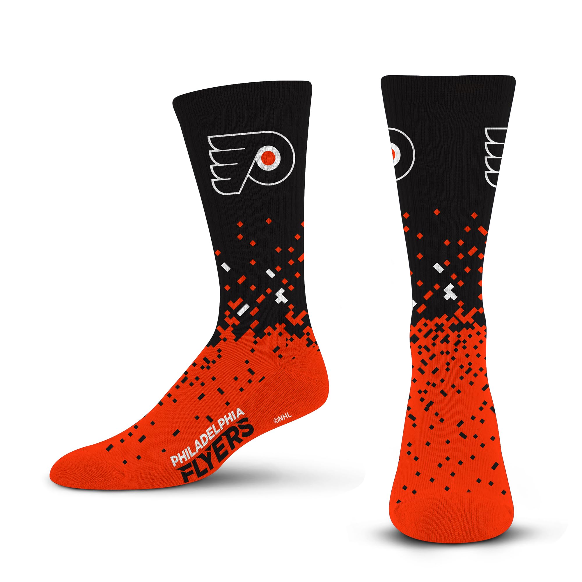 For Bare Feet NHL PHILADELPHIA FLYERS Spray Zone Crew Sock Team Color Large - Sports Gifts, Sports Memorabilia, Sports Collectibles, Fan Shop