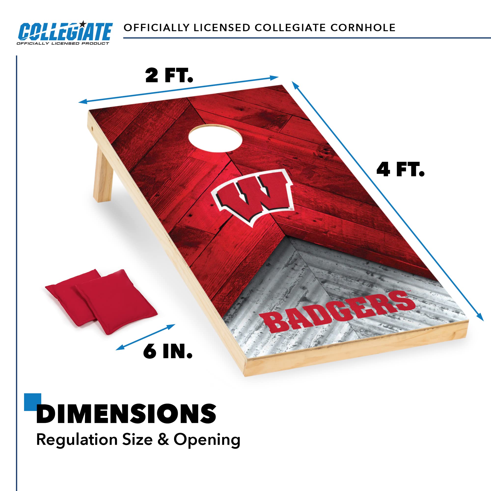 Wild Sports 2' x 4' Regulation Size College Set with Direct Print HD Team Graphics Great Gift for Any NCAA Fan! Bean Bag Toss Family Outdoor Game - Sports Collectibles, Sports Memorabilia, Sports Fan Shop, Sports Gifts