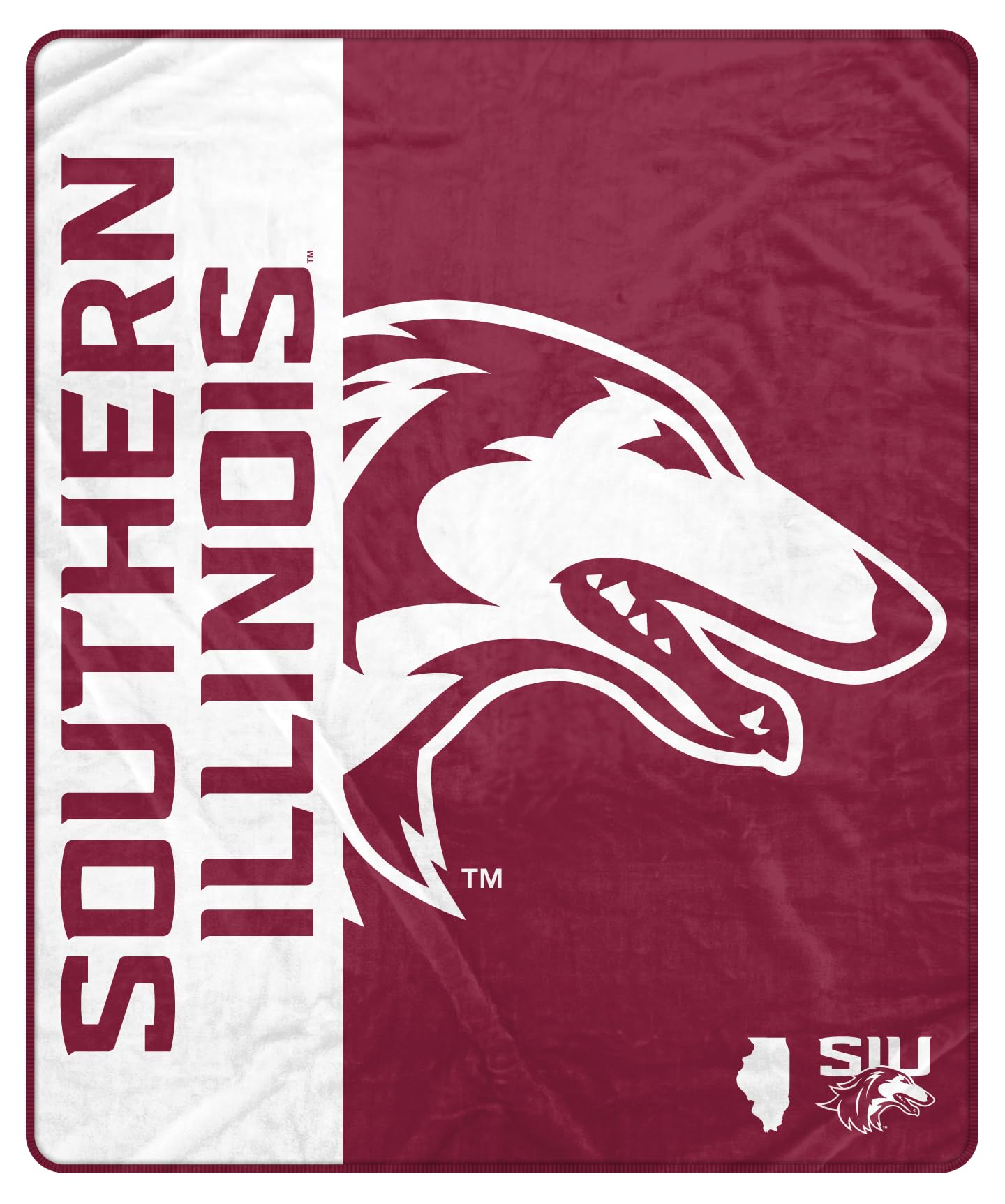 Proformance Home NCAA Southern Illinois Salukis Endzone Ultra Soft Tailgate Throw - Sports Gifts, Sports Memorabilia, Sports Collectibles, Fan Shop