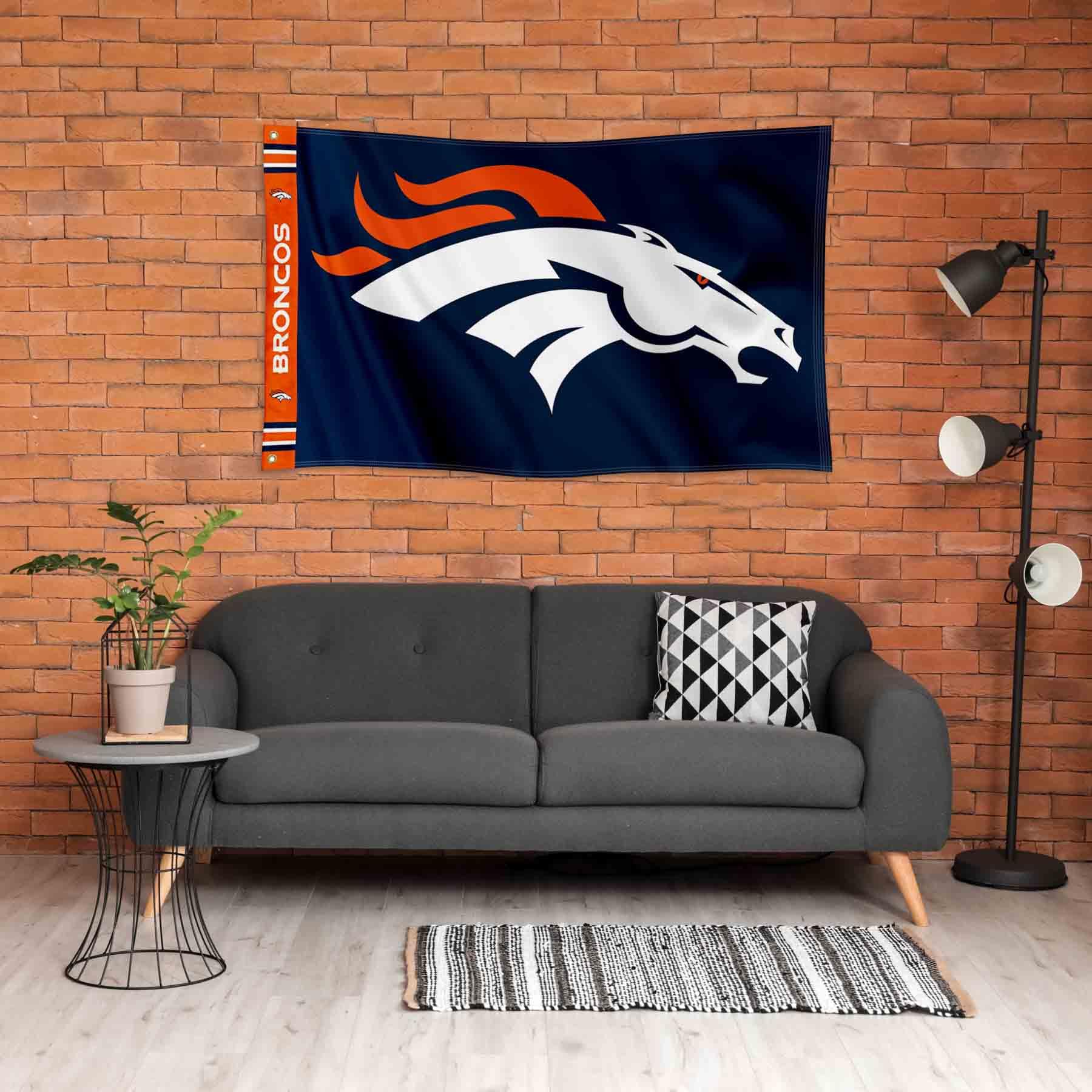 WinCraft Denver Broncos Printed Header 3x5 Foot Banner Flag - Sports Collectibles, Sports Memorabilia, Sports Fan Shop, Sports Gifts