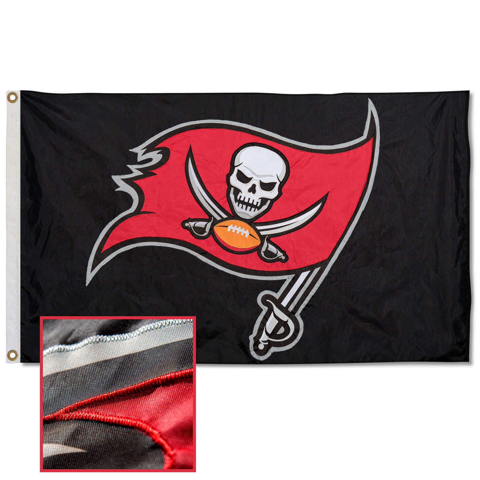 WinCraft Tampa Bay Buccaneers Embroidered Nylon Flag - Sports Collectibles, Sports Memorabilia, Sports Fan Shop, Sports Gifts