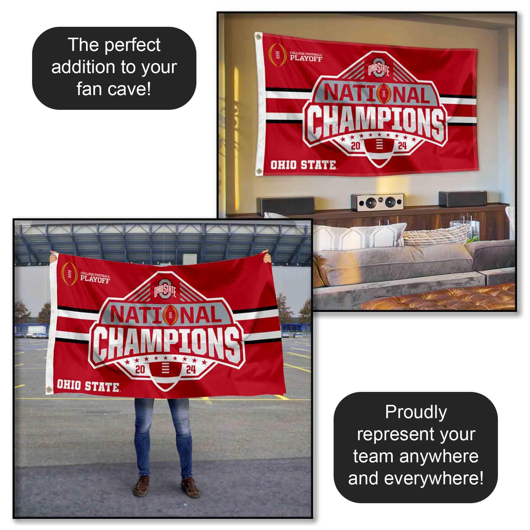 Ohio State Buckeyes 2024 National Champions 3x5 Grommet Flag - Sports Collectibles, Sports Memorabilia, Sports Fan Shop, Sports Gifts