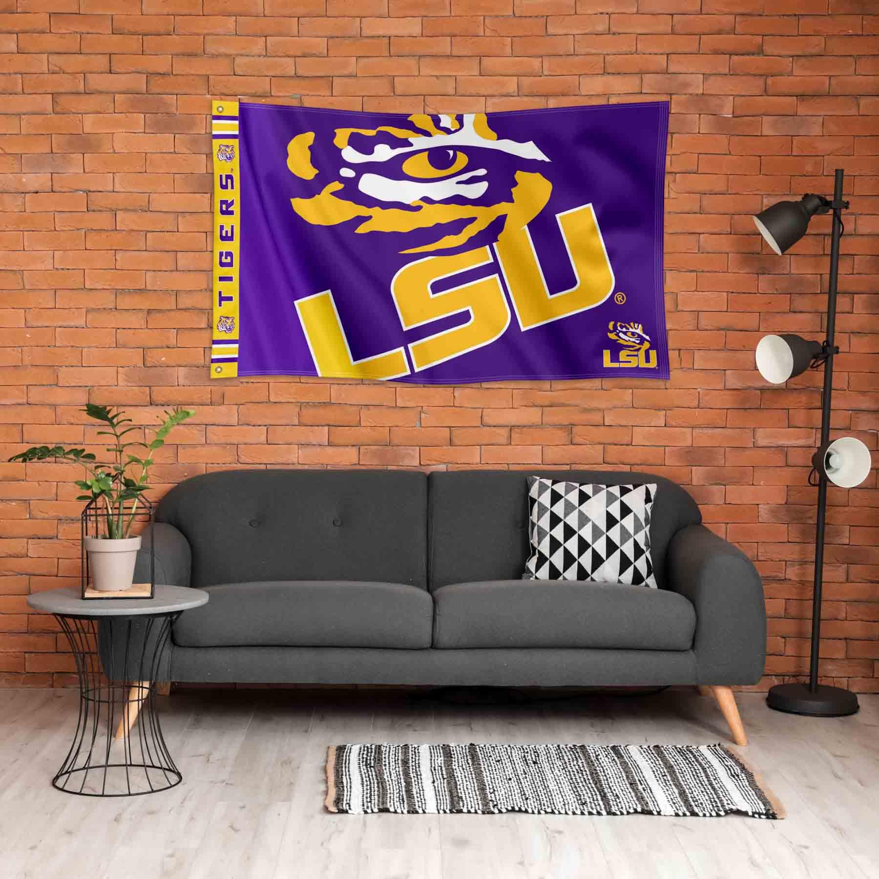 College Flags & Banners Co. Louisiana State LSU Tigers Bold Logo Premium Flag - Sports Collectibles, Sports Memorabilia, Sports Fan Shop, Sports Gifts