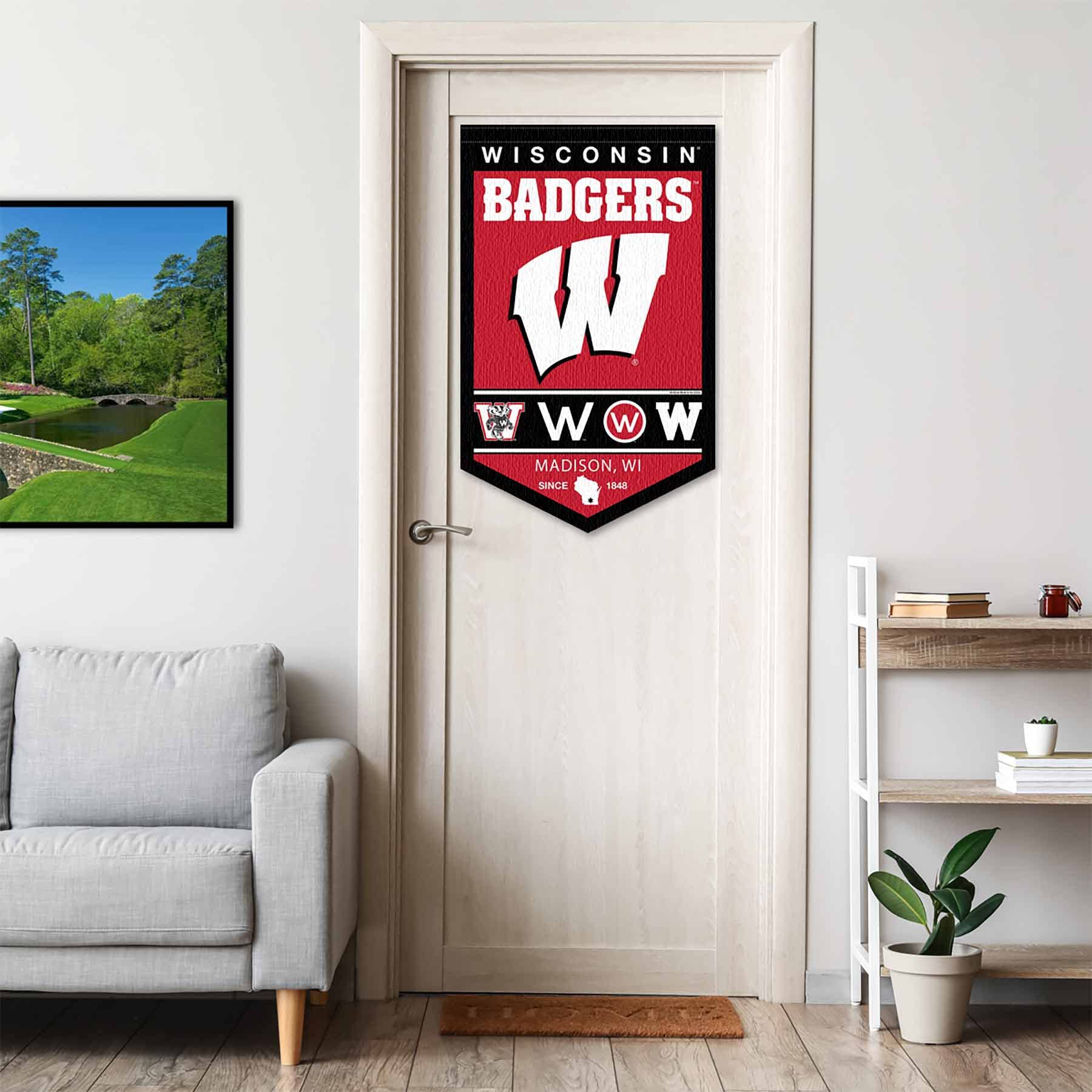 College Flags & Banners Co. Wisconsin Badgers Heritage History Banner Pennant - Sports Collectibles, Sports Memorabilia, Sports Fan Shop, Sports Gifts
