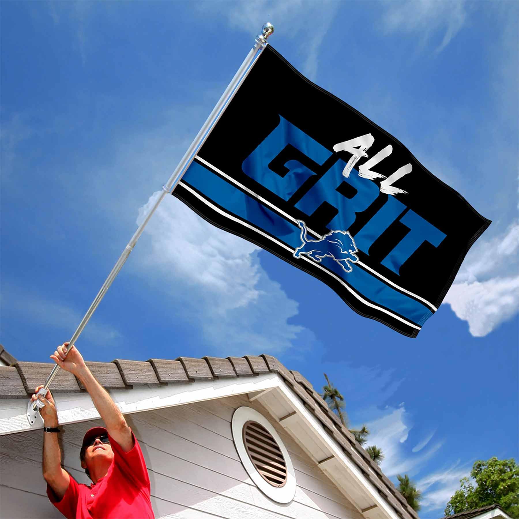WinCraft Detroit Lions All Grit Large 3x5 Flag - Sports Collectibles, Sports Memorabilia, Sports Fan Shop, Sports Gifts
