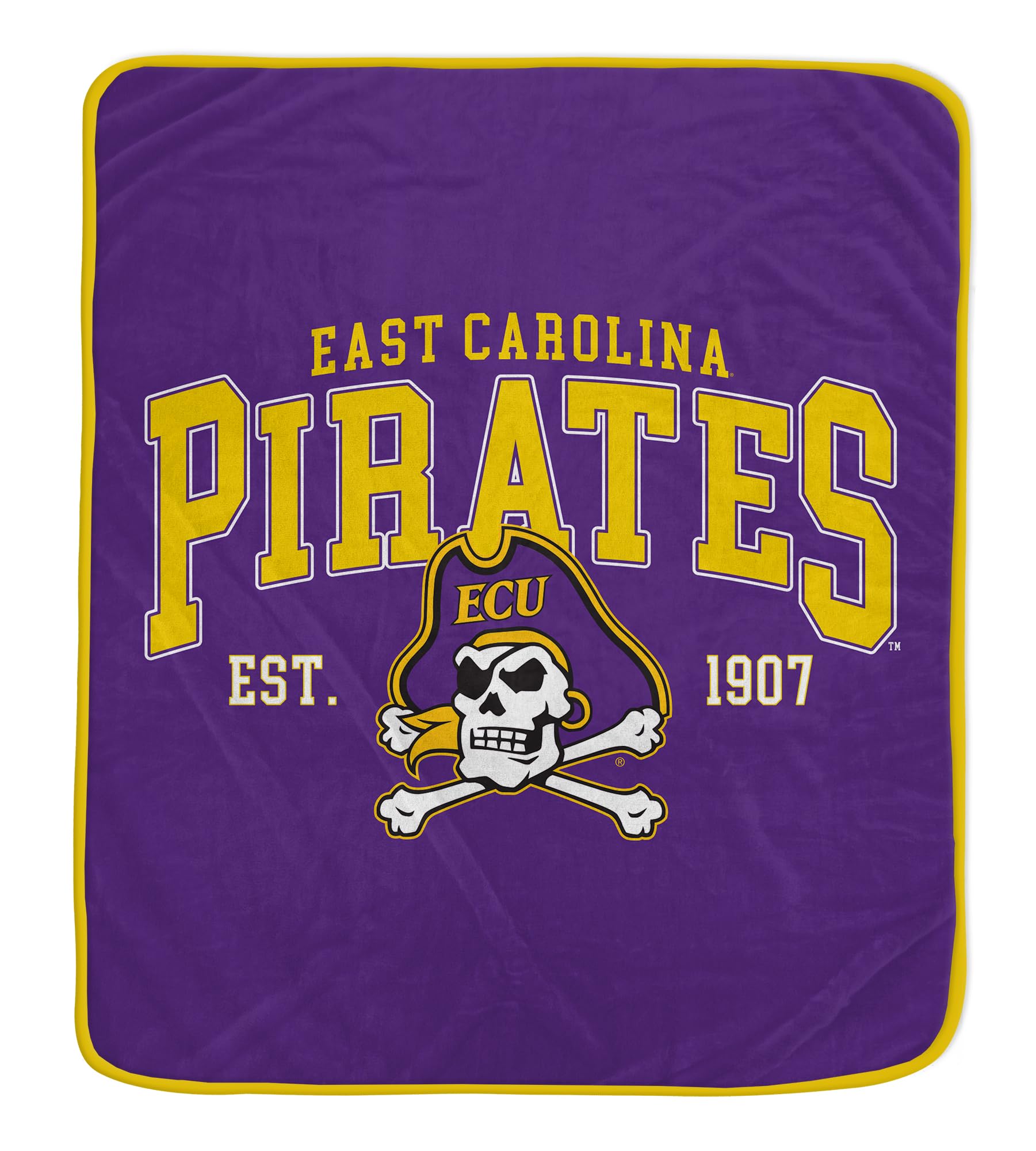 NCAA ECU Pirates Vintage Arch Block Ultra Soft Blanket - Sports Gifts, Sports Memorabilia, Sports Collectibles, Fan Shop