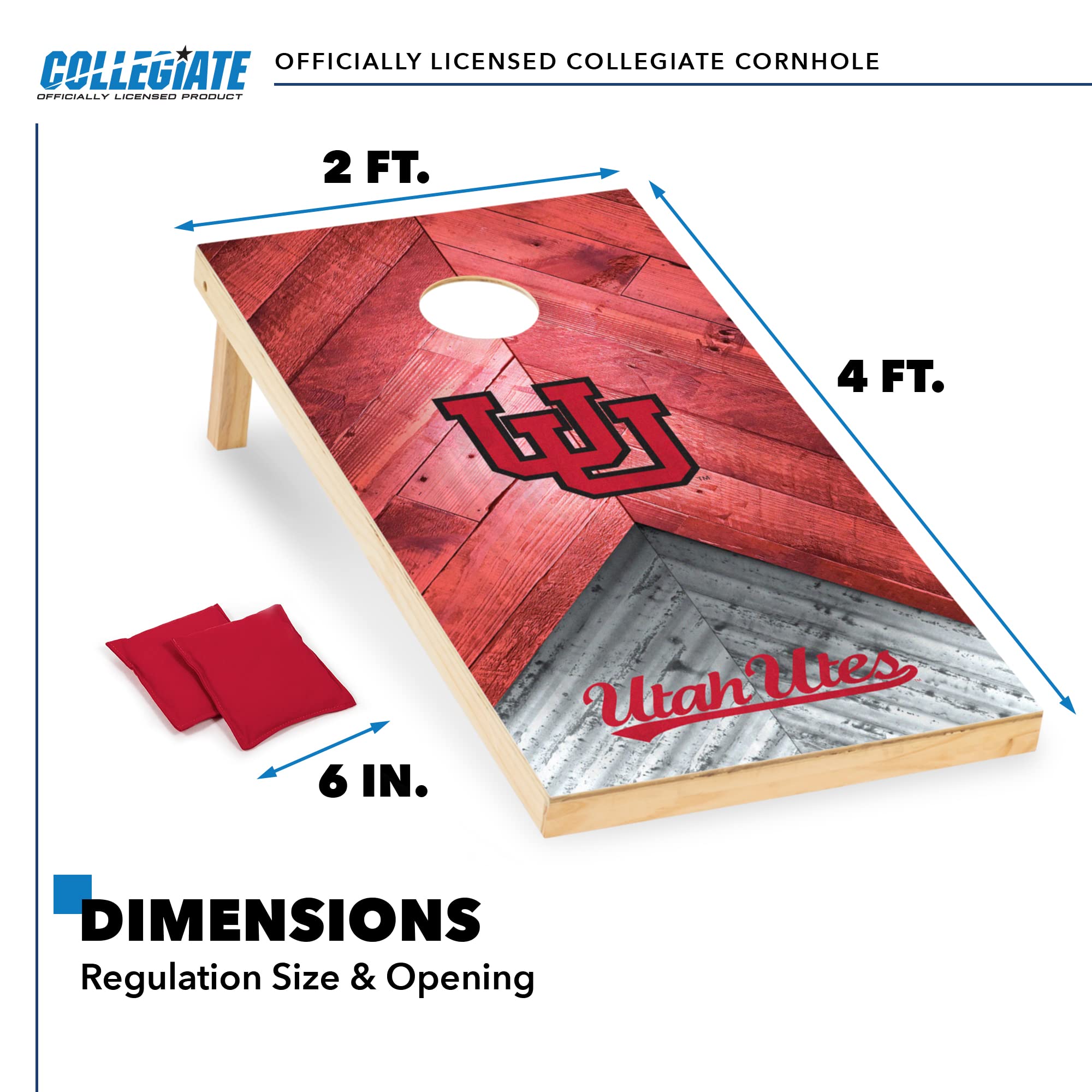 Wild Sports 2' x 4' Regulation Size College Set with Direct Print HD Team Graphics Great Gift for Any NCAA Fan! Bean Bag Toss Family Outdoor Game - Sports Collectibles, Sports Memorabilia, Sports Fan Shop, Sports Gifts