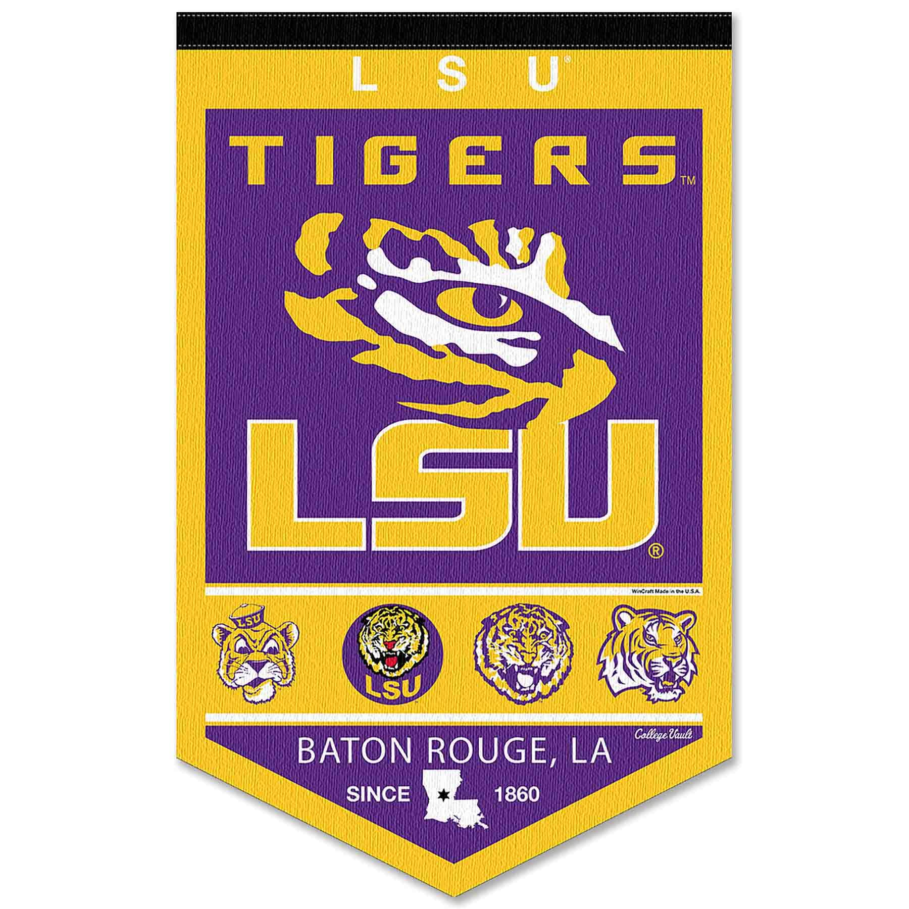 College Flags & Banners Co. Louisiana State LSU Tigers Heritage History Banner Pennant - Sports Collectibles, Sports Memorabilia, Sports Fan Shop, Sports Gifts