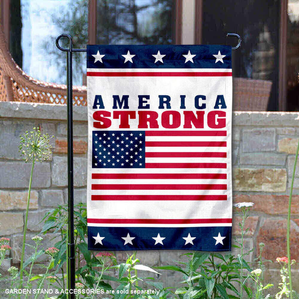 Sports Flags Pennants Company America Strong USA Garden Flag - Sports Collectibles, Sports Memorabilia, Sports Fan Shop, Sports Gifts