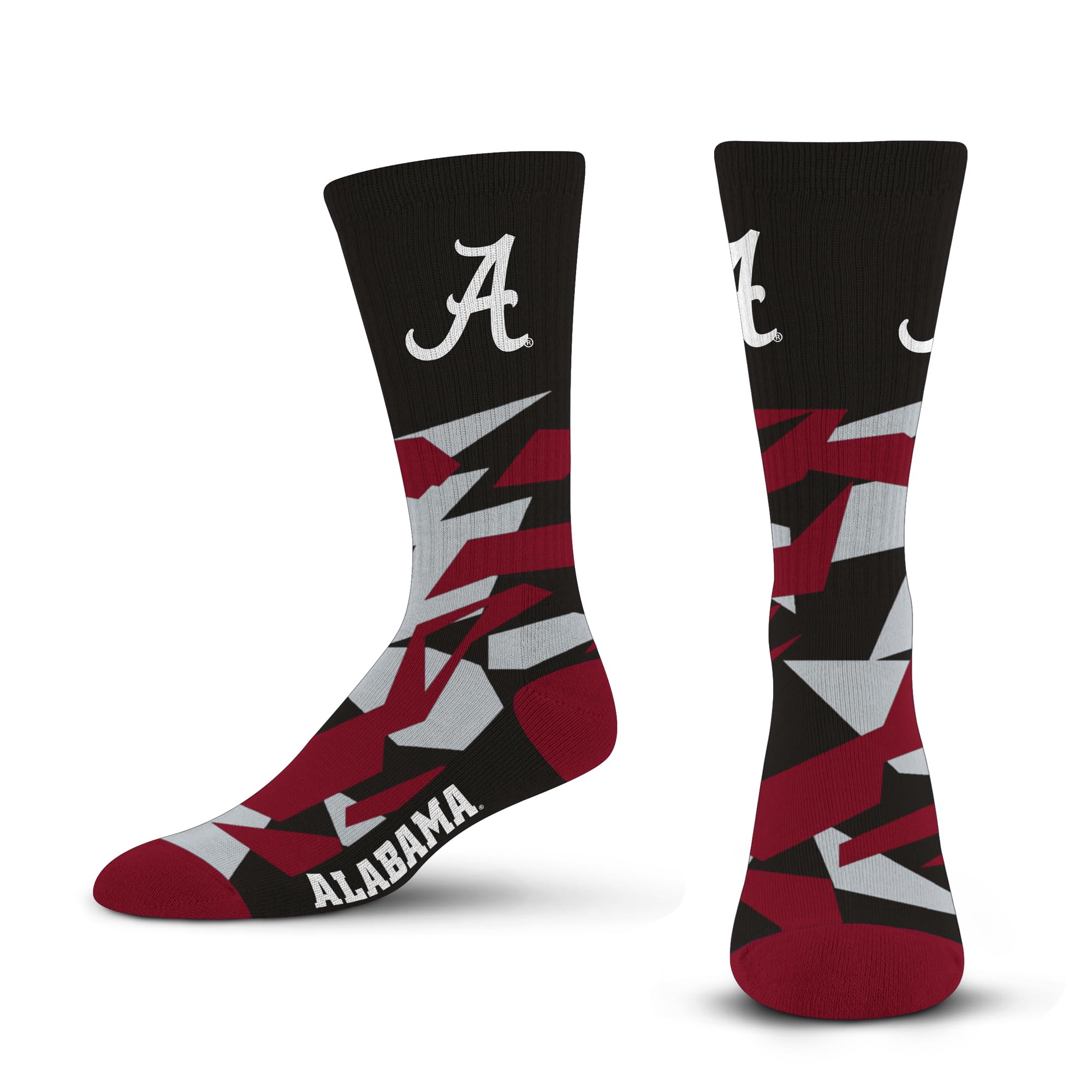 For Bare Feet NCAA ALABAMA CRIMSON TIDE Shattered Camo Crew Sock Team Color Large - Sports Gifts, Sports Memorabilia, Sports Collectibles, Fan Shop